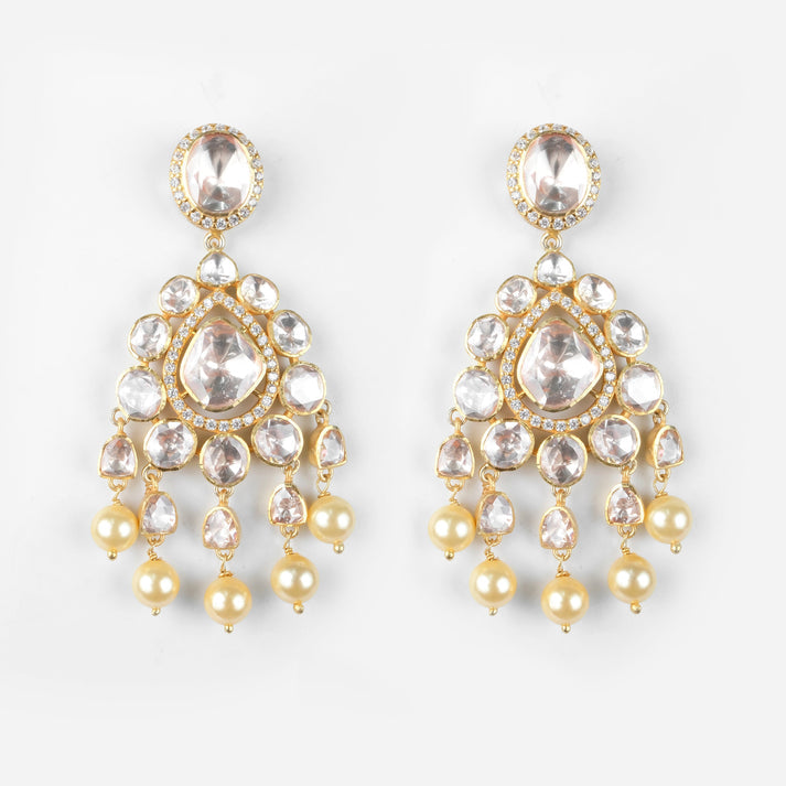 CY Sica Jewellery Ishaana Moissanite Polki Earrings Front 1