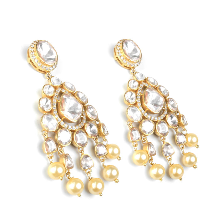 CY Sica Jewellery Ishaana Moissanite Polki Earrings Front 3