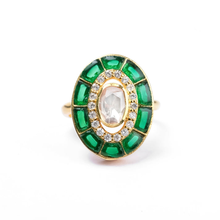 CY Sica Jewellery Cosmos Green Ring Front 2