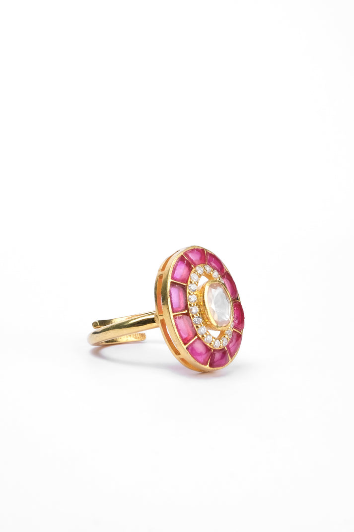 CY Sica Jewellery Cosmos Pink Ring Front 3