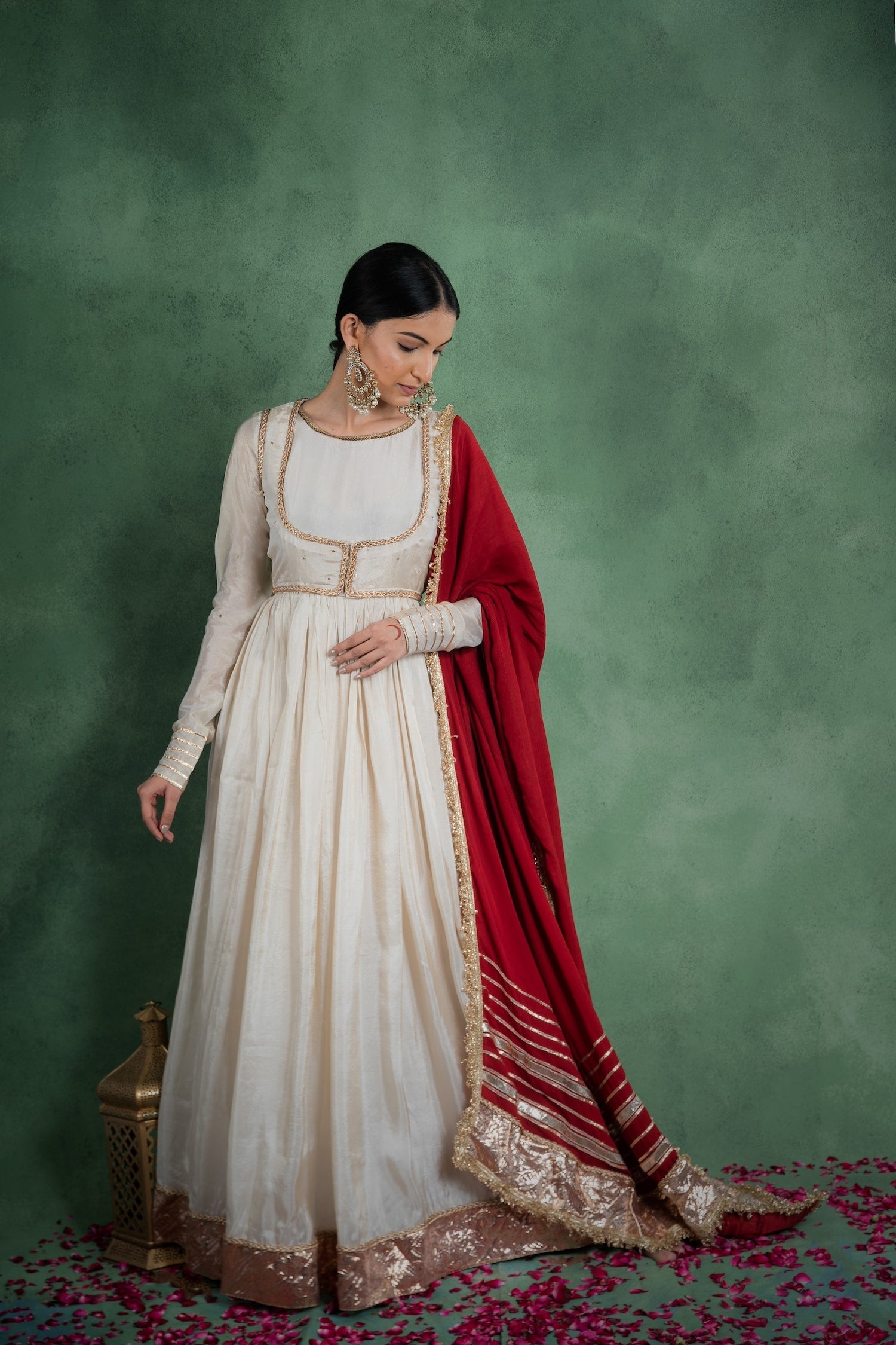 CY Gulmohar Sitaraa Anarkali Dress With Embroidered Dupatta Front 1