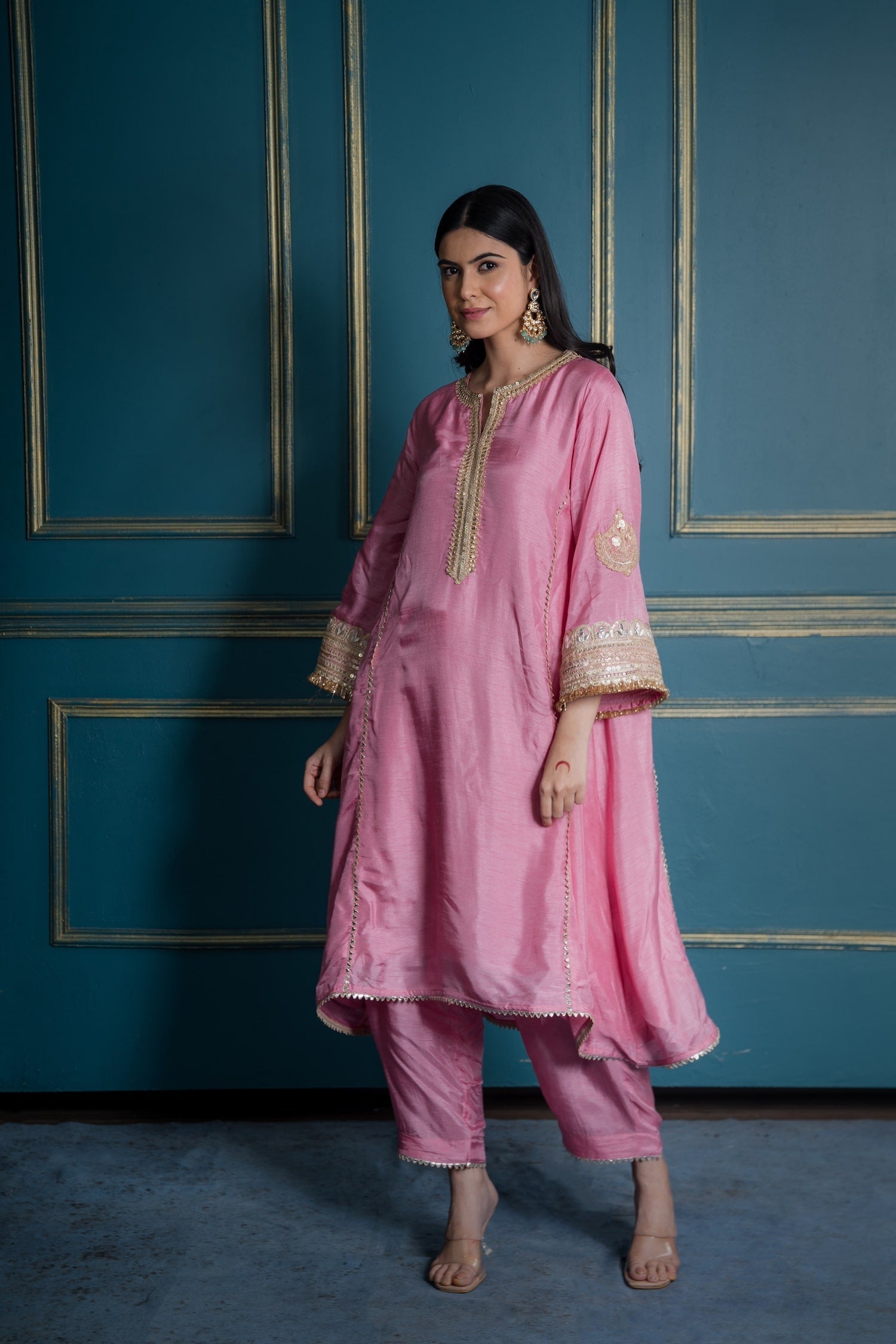 CY Gulmohar Gul Embroidered Kurta Set Front 1