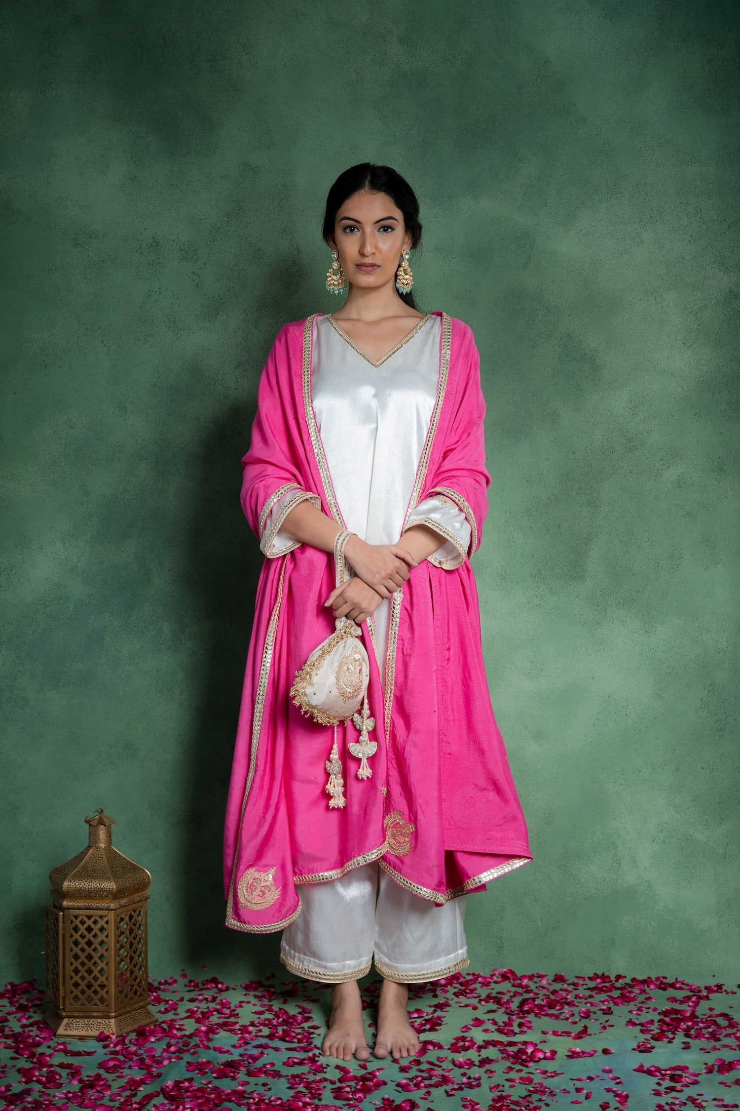 CY Gulmohar Mahnoor Kurta Set With Embroidered Dupatta Front 1