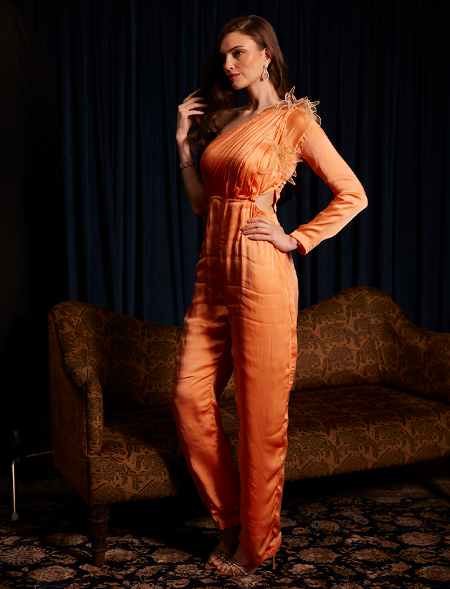 CY Saadgi Nagpal Persimmon Panache Jumpsuit Side 2