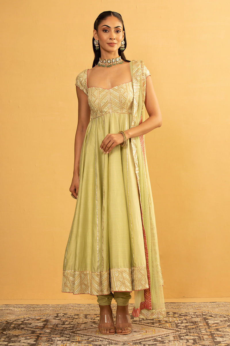 CY Esha Koul Bottle Gourd Anarkali Set Front 2