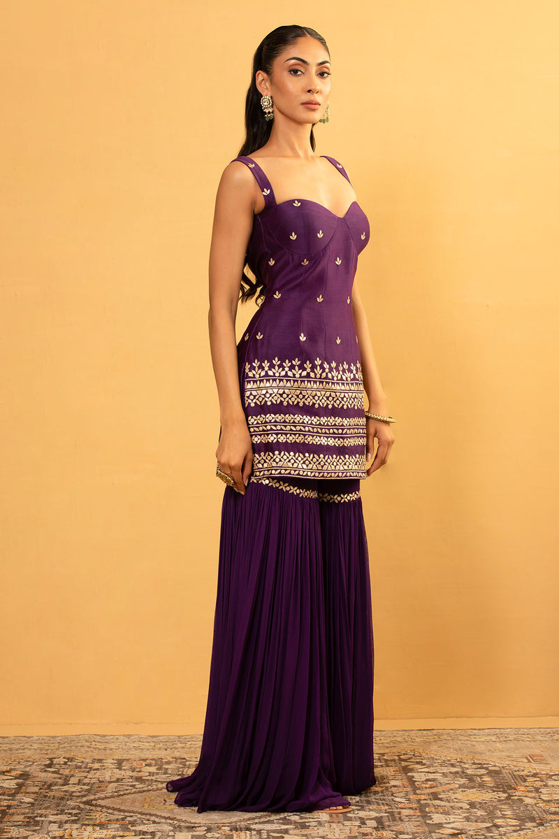 CY Esha Koul Purple Sharara Set Back 1