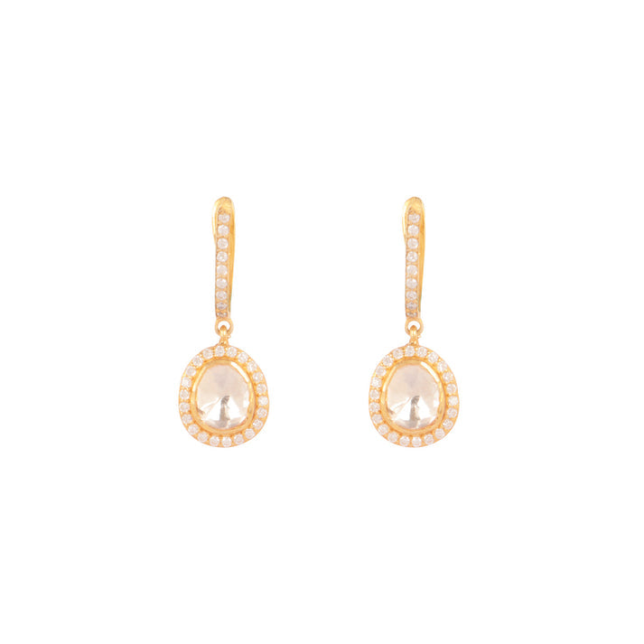 CY Sica Jewellery Moissanite Polki Bali Earrings Front 2