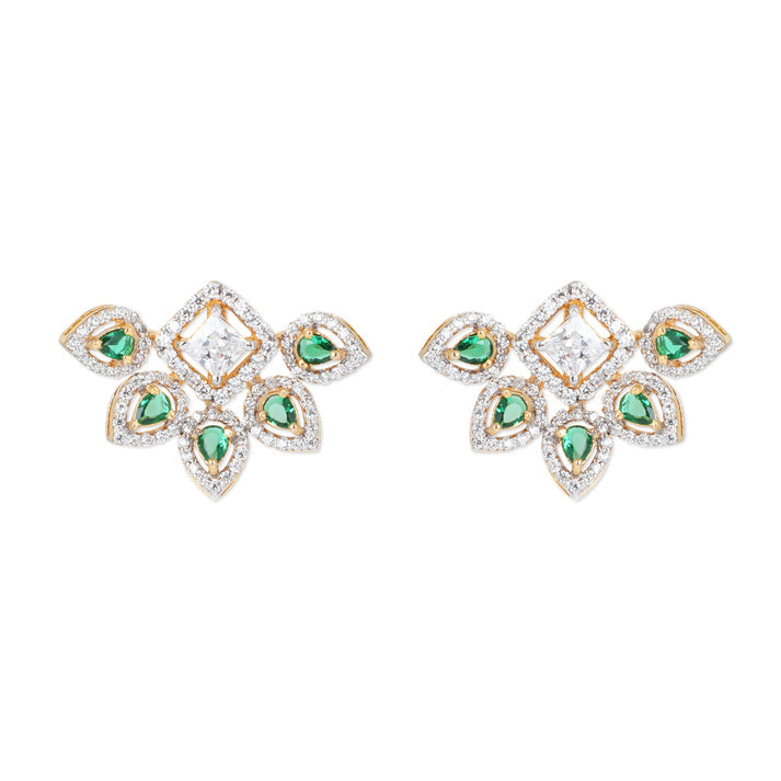 CY Sica Jewellery Faux Emerald Earrings Front 1