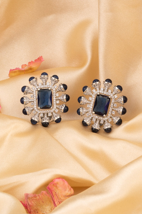 Earring studs With CZ diamonds And semi precious stones