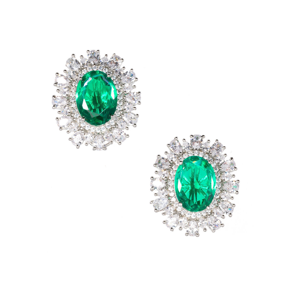 Earring studs With CZ diamonds And semi precious stones