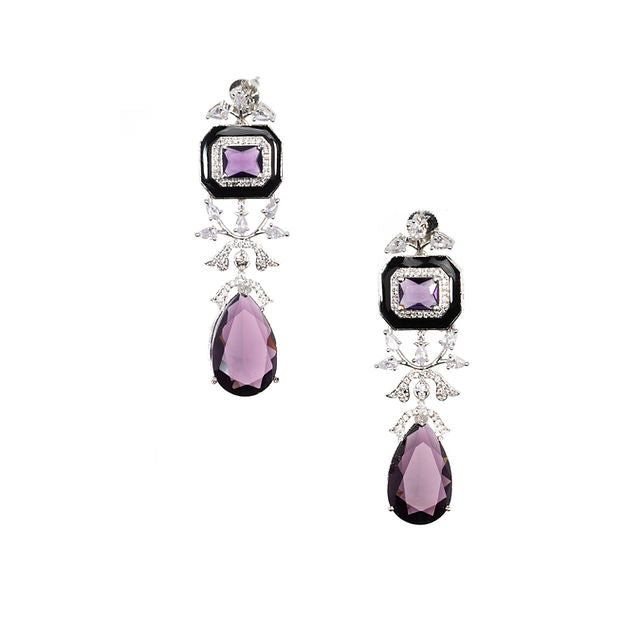 Earring danglers With CZ diamonds And an enamel finish