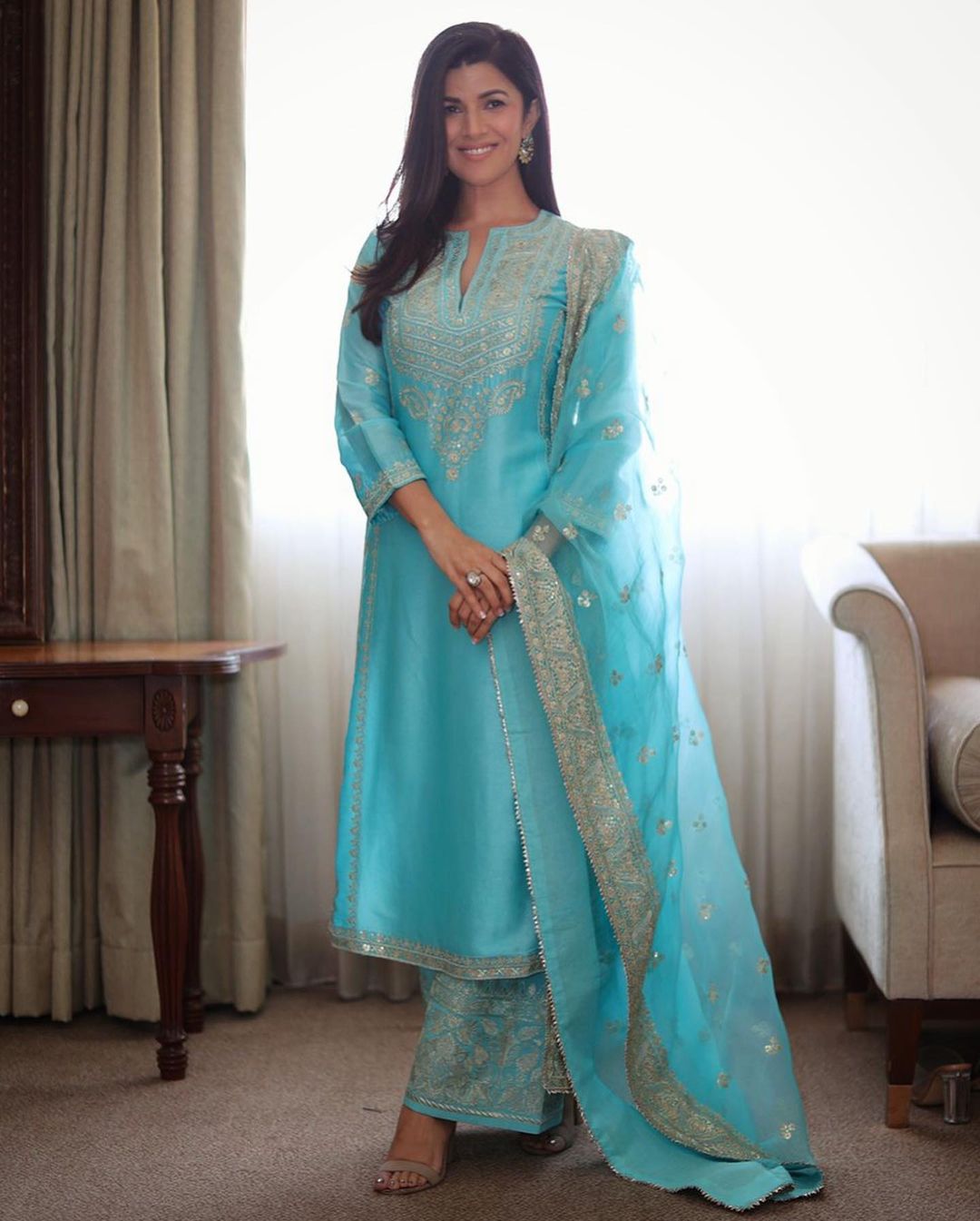 Rati Light Blue Palazzo Set