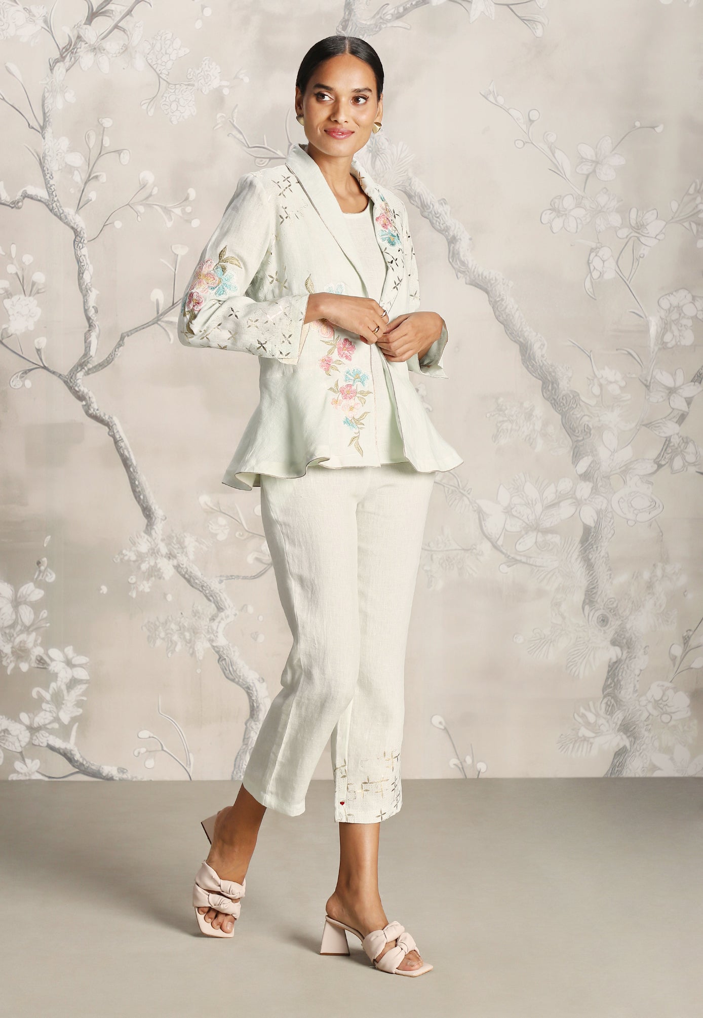 Corsage Peplum Jacket Co-Ord