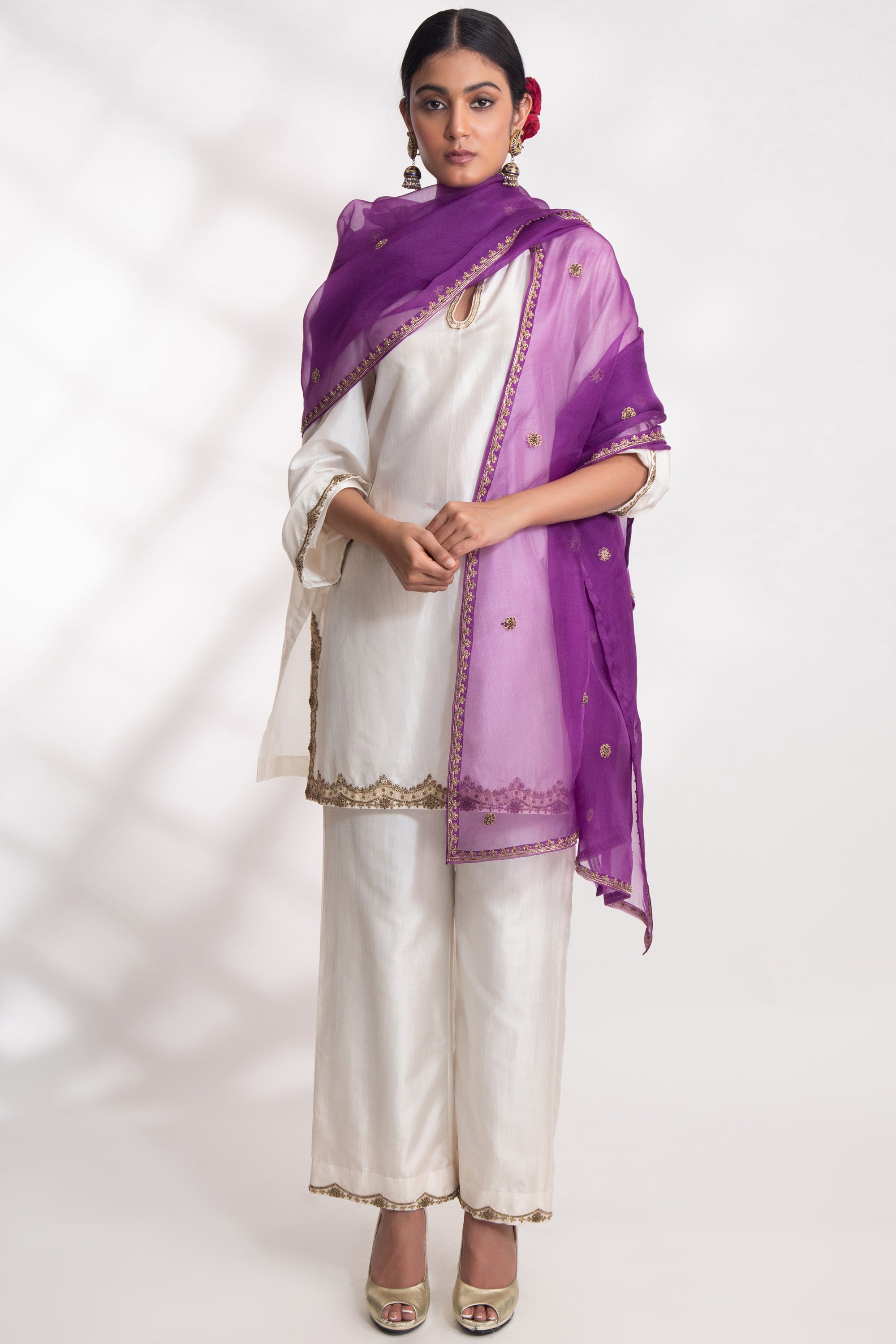 Adrija Purple Dupatta