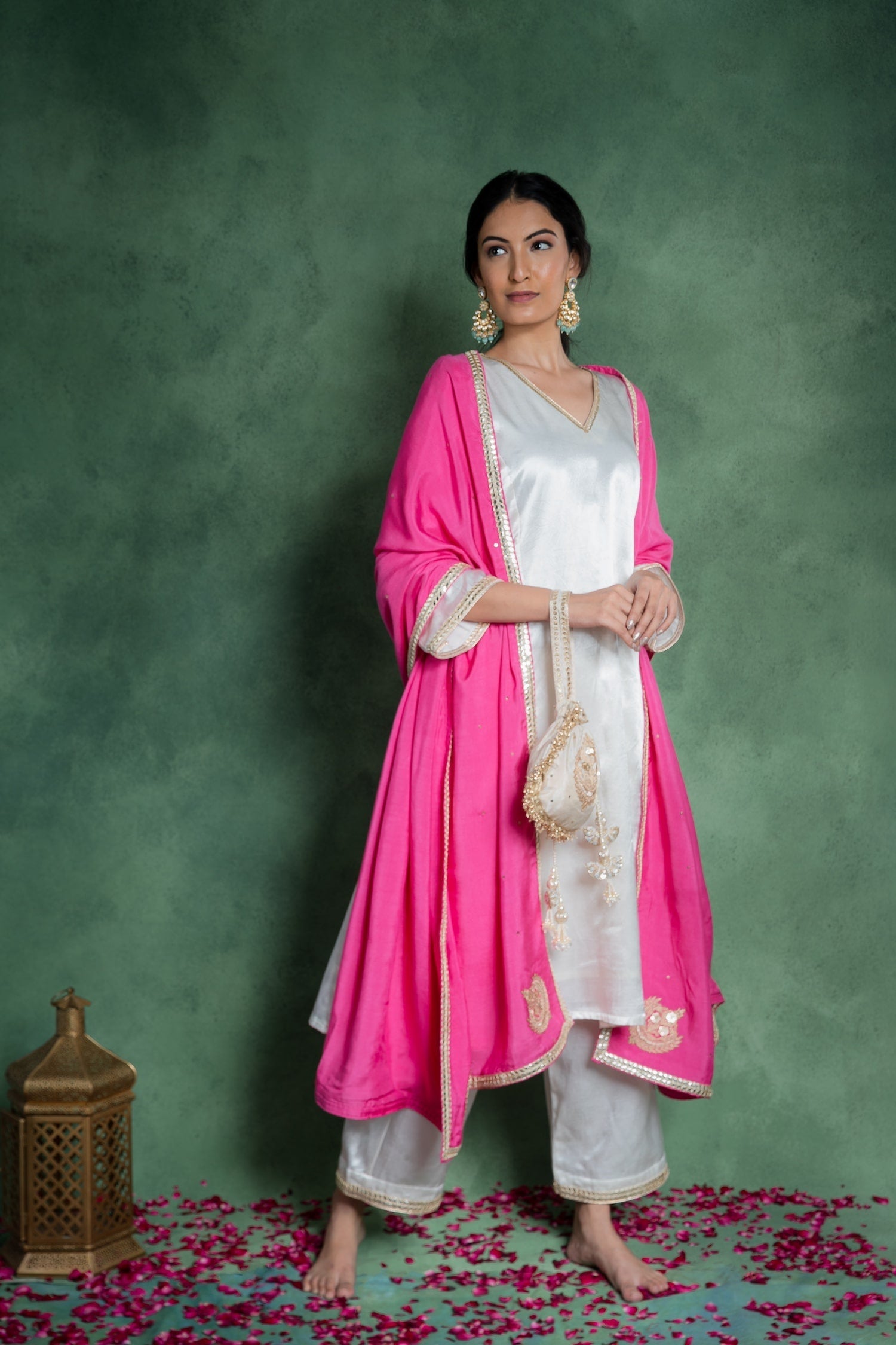 CY Gulmohar Mahnoor Kurta Set With Embroidered Dupatta Side 1