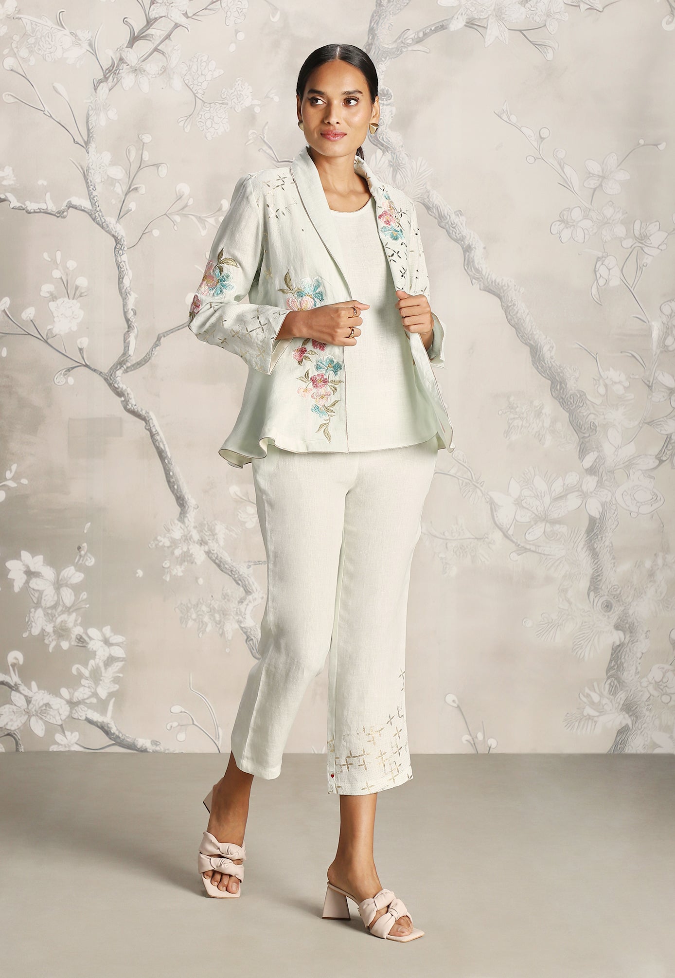 Corsage Peplum Jacket Co-Ord