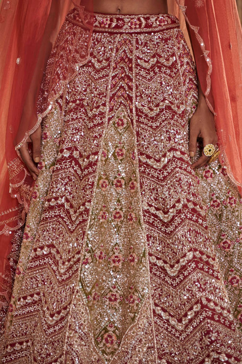 Plum Bridal Lehenga