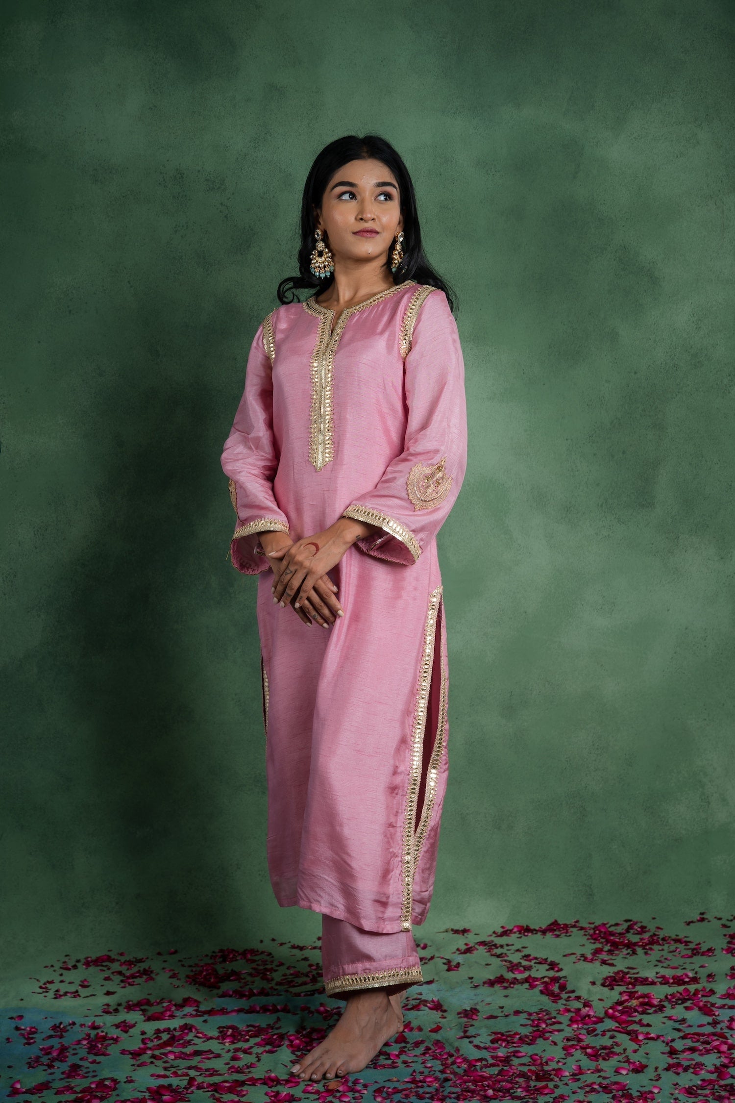 CY Gulmohar Gulbahaar Suit Set With Embroidered Dupatta Side 1