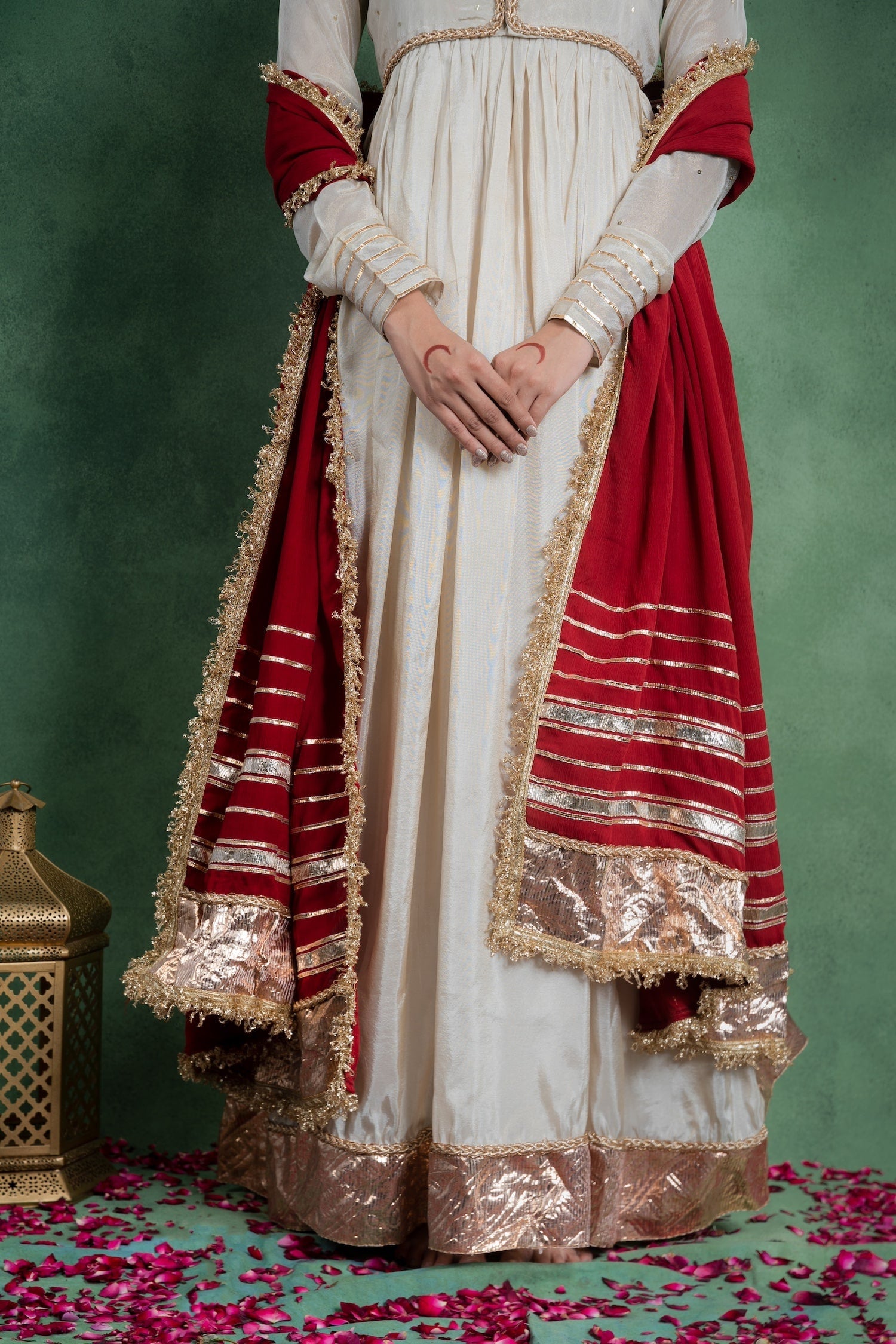 CY Gulmohar Sitaraa Anarkali Dress With Embroidered Dupatta Closeup 2