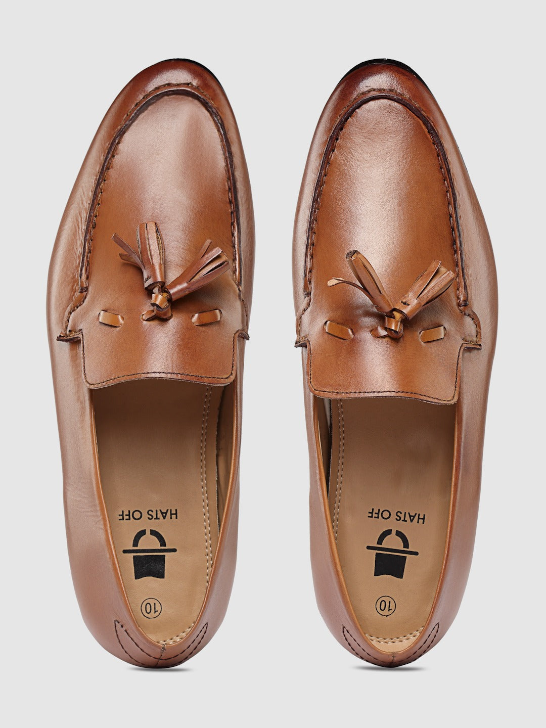 Genuine Leather Tan Formal Tassel Loafers