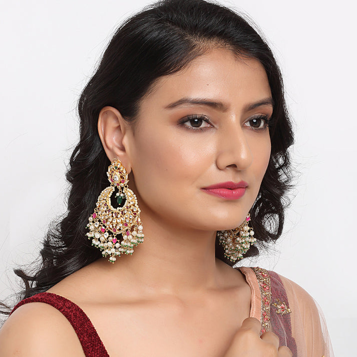 Kundan Multi Stone Earrings