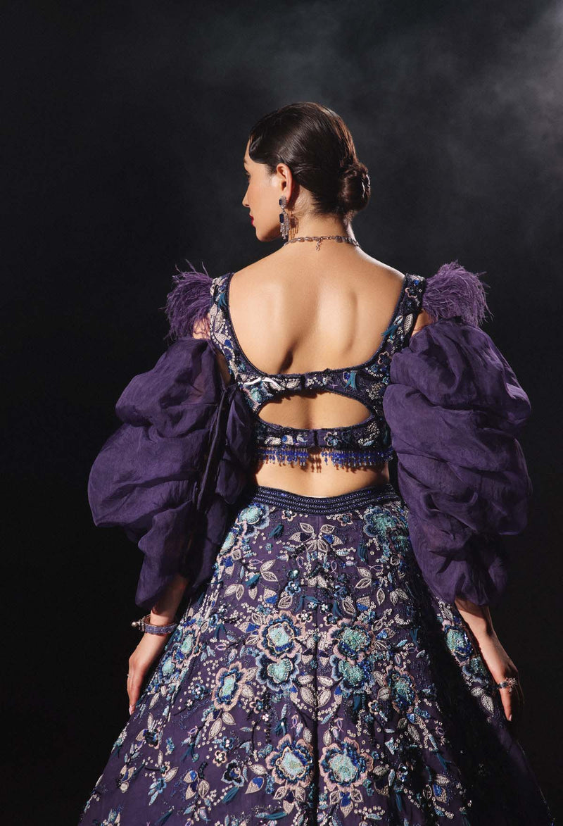 A Stunning Lehenga with Floral Motif