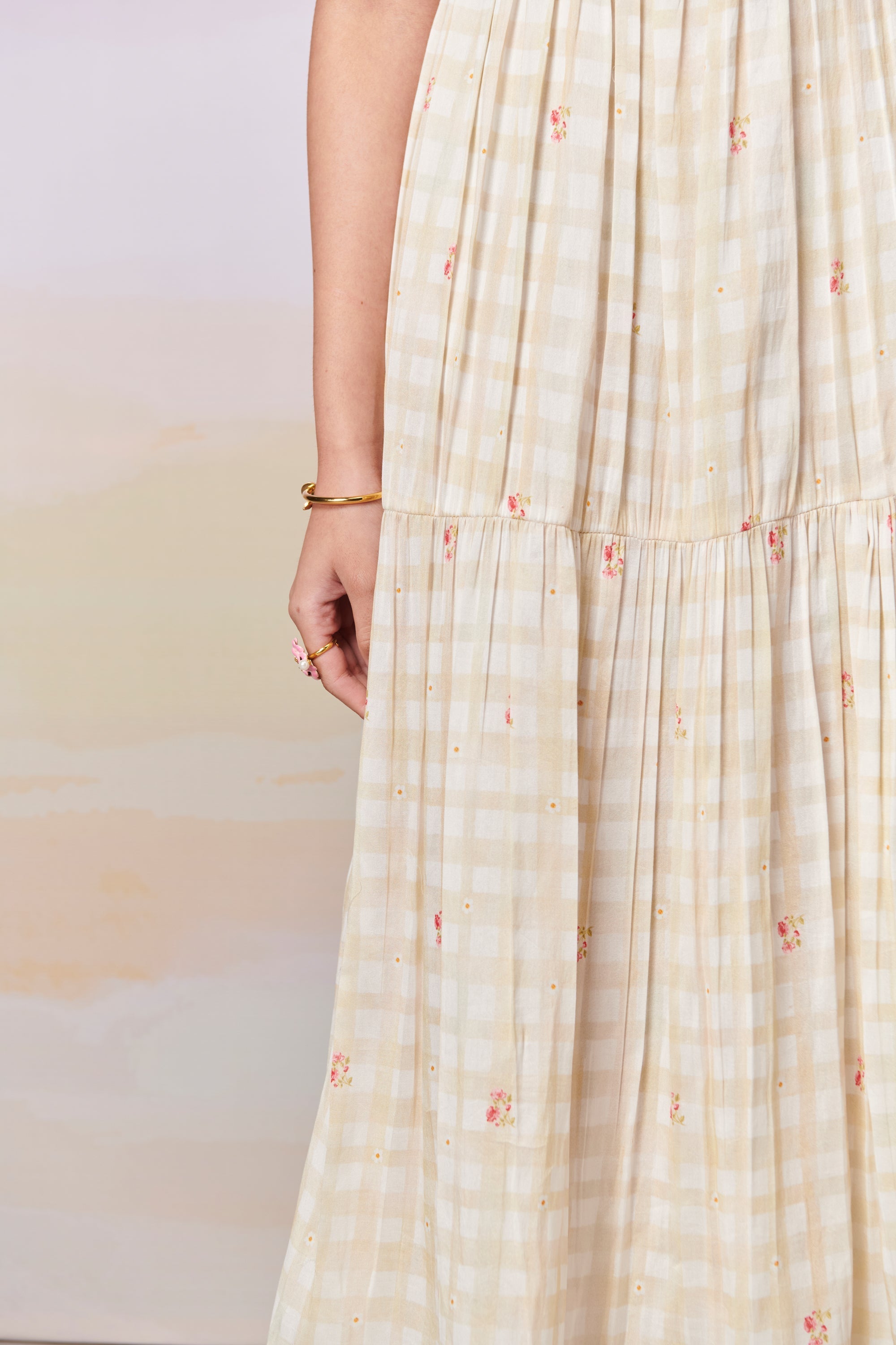 After Glow Rosette Long Dress