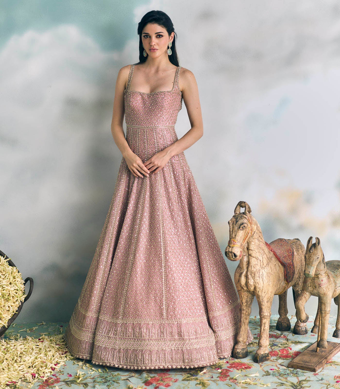 CY Anushree Reddy Champagne Aananya Gown Full