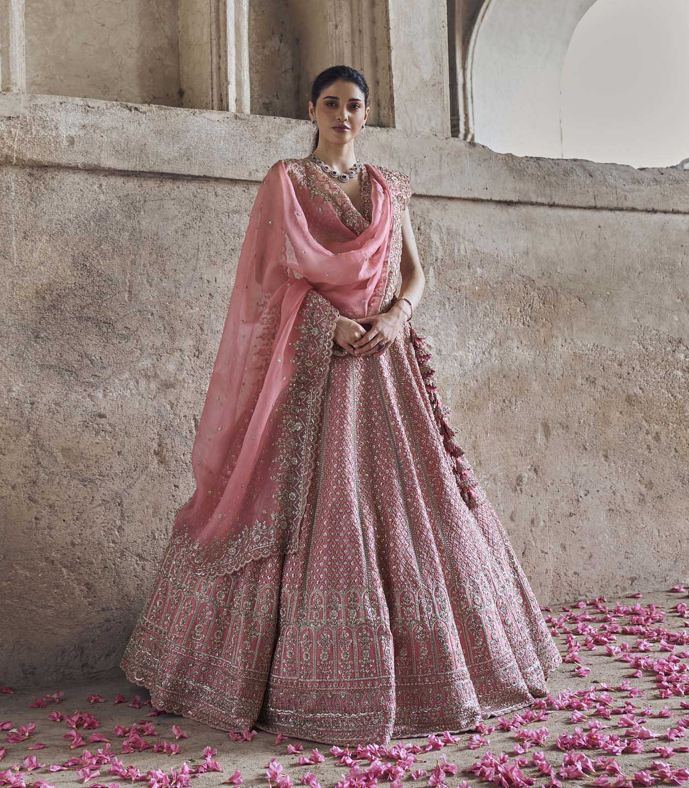 CY Anushree Reddy Pink Gulab Lehenga Set