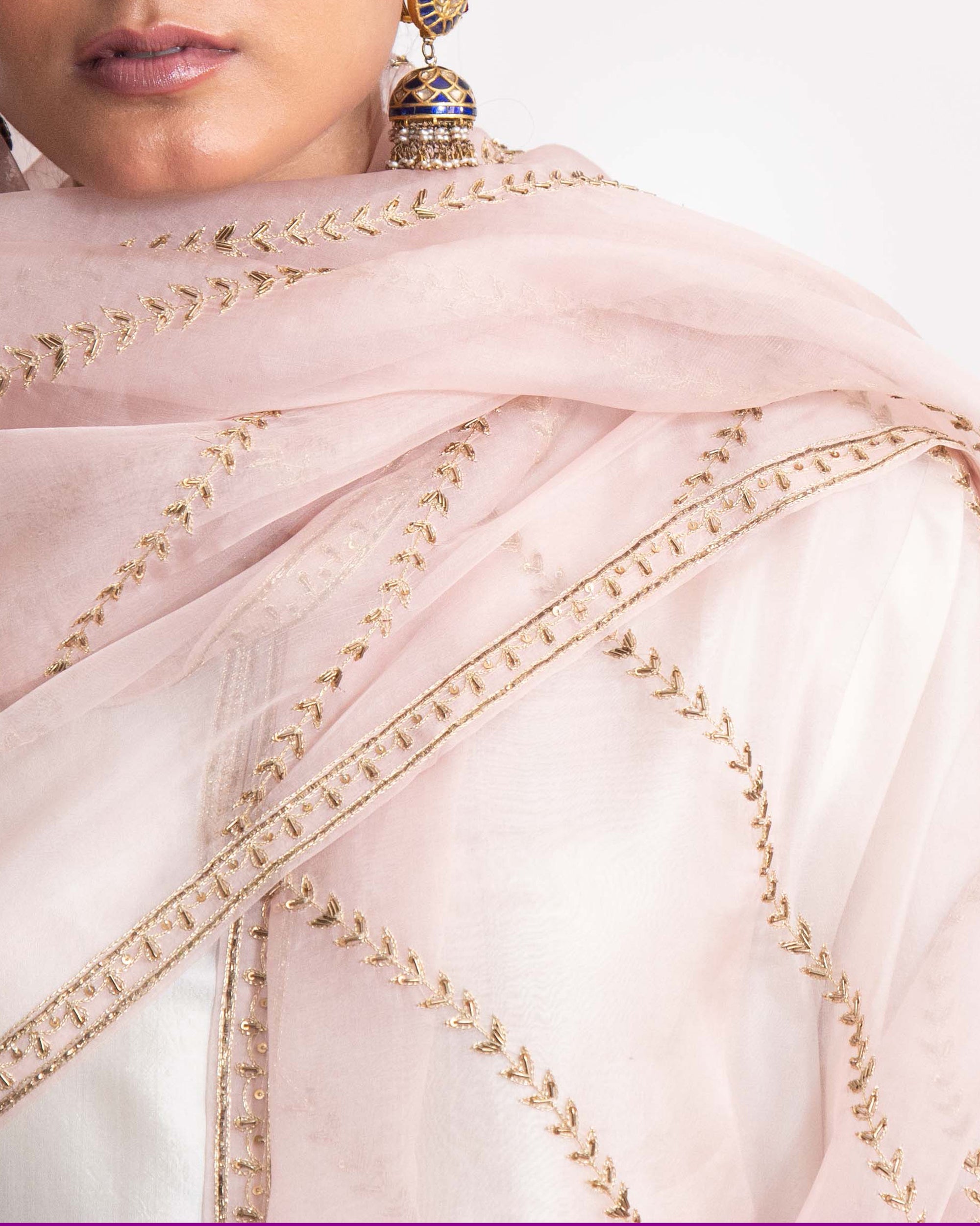 CY Chhaya Mehrotra Adya Pink Dupatta Closeup 1