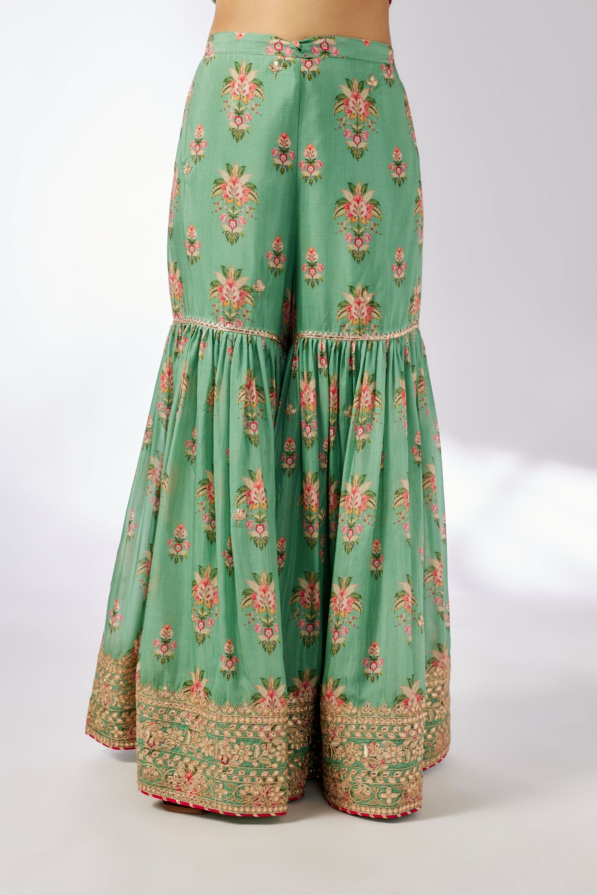 Samiksha Peplum Mint Sharara Set