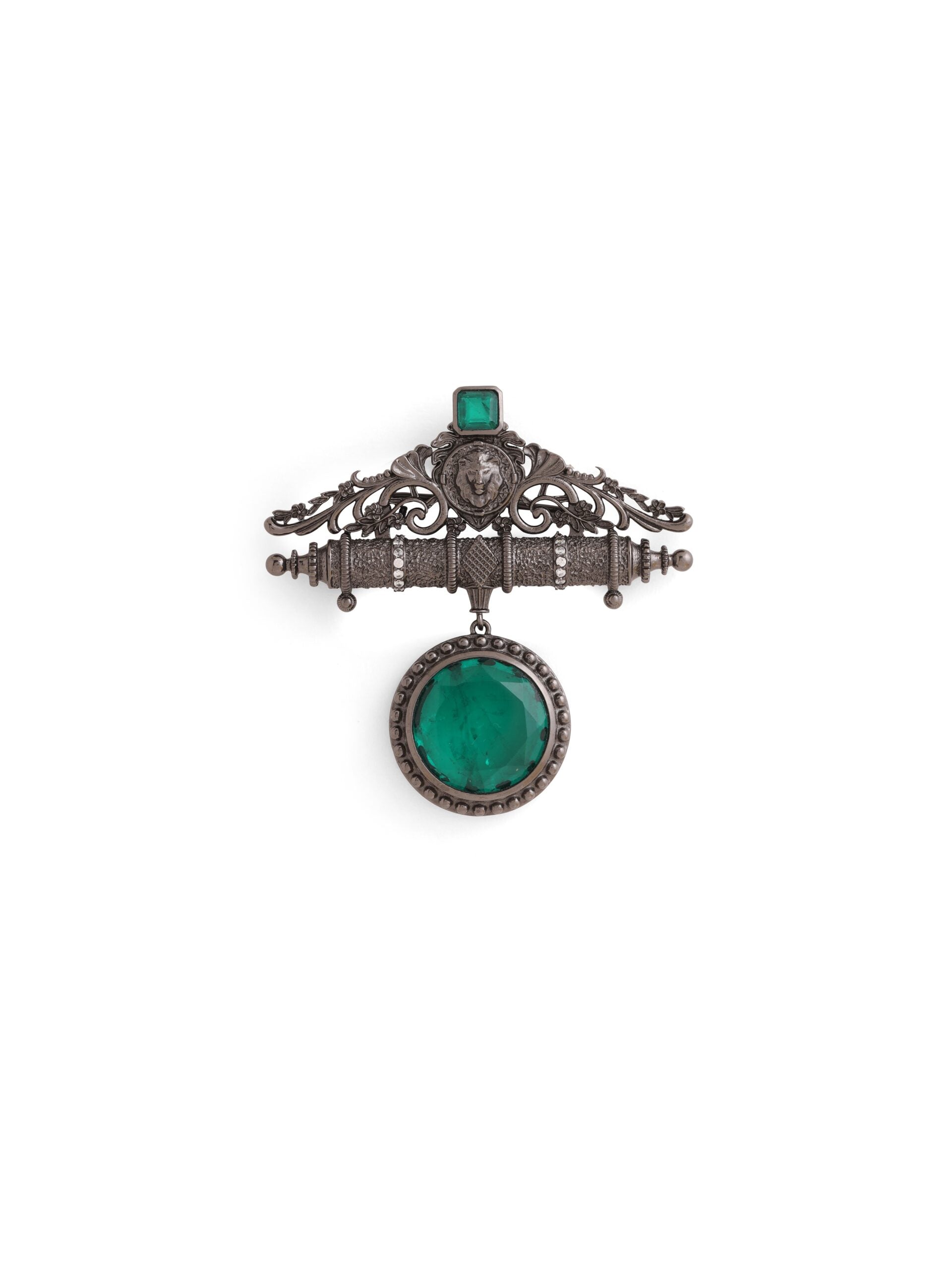 CY Cosa Nostraa Ada-e-Khaas Green Brooch Front 2