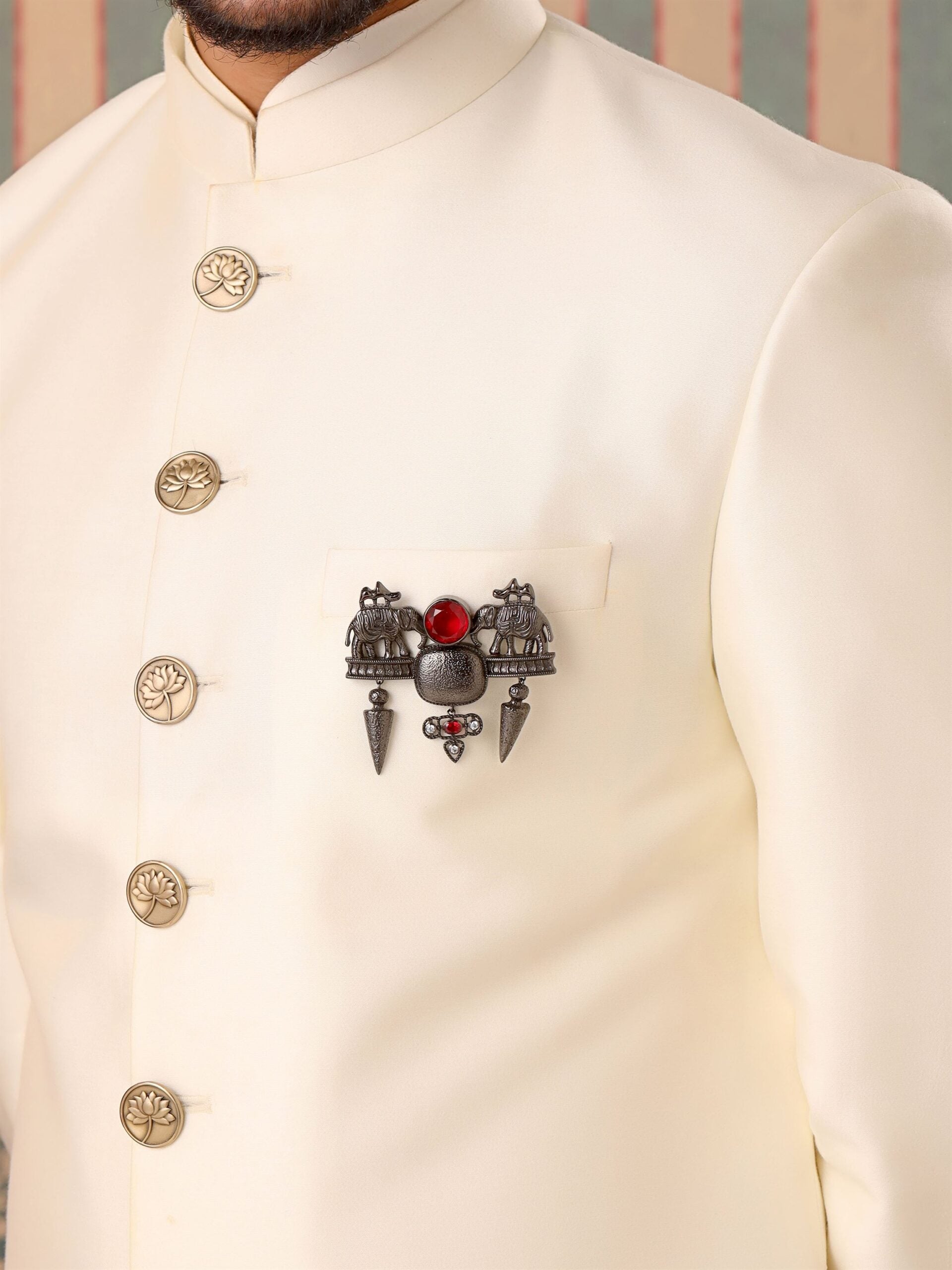 CY Cosa Nostraa Jungi Haathi Brooch Closeup 1