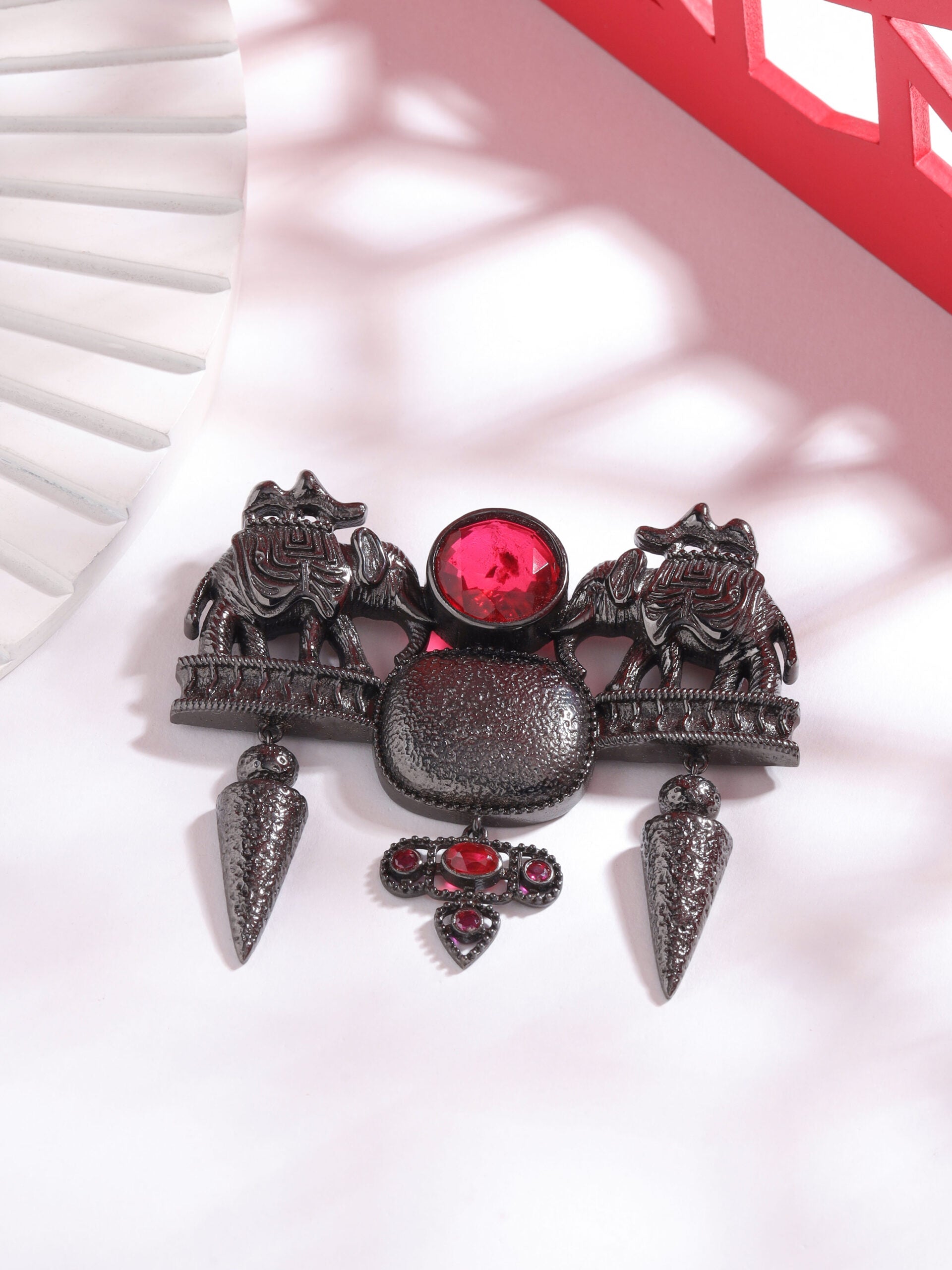 CY Cosa Nostraa Jungi Haathi Brooch Front 1