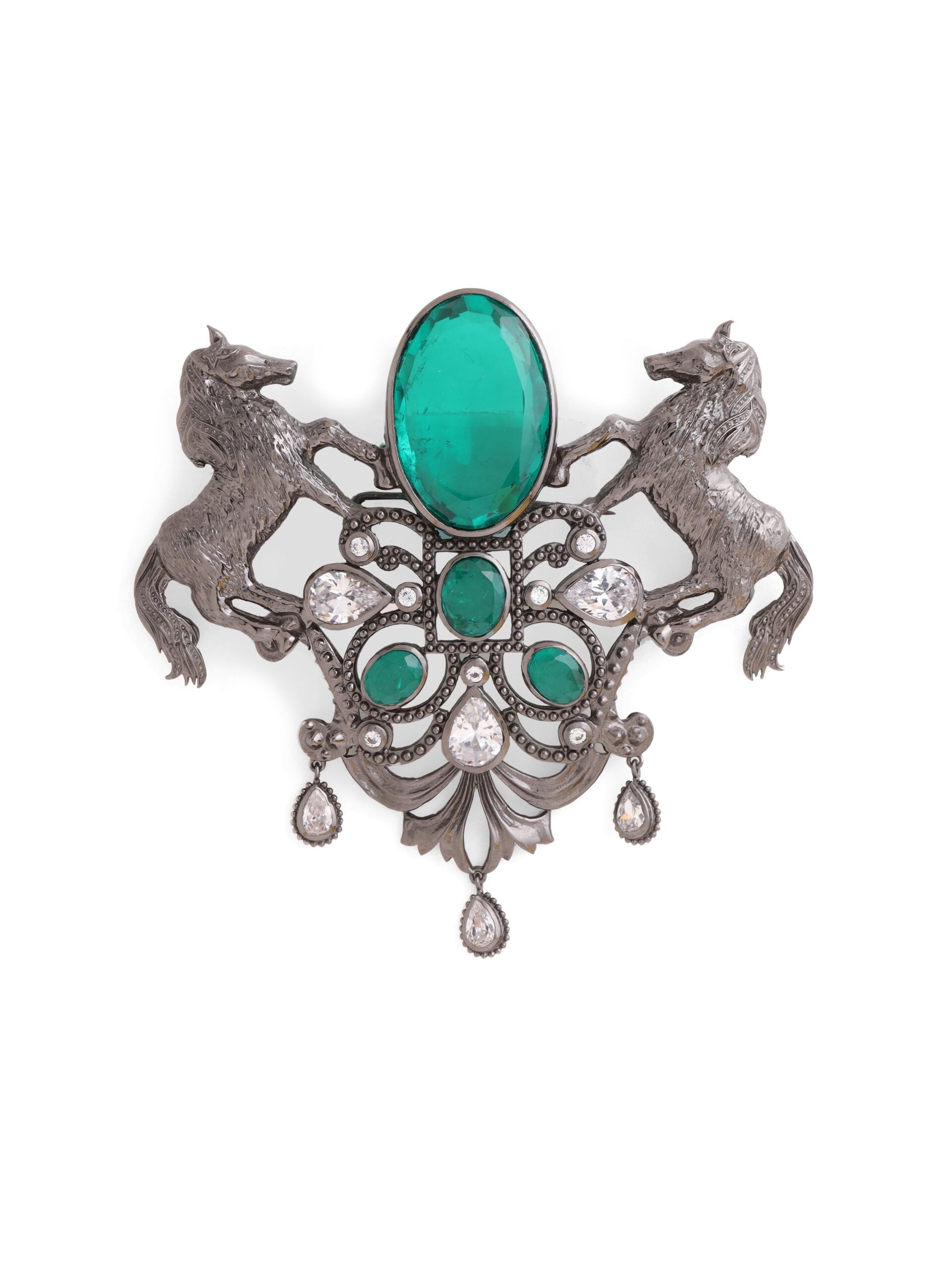 CY Cosa Nostraa Roshan-e-Sawaar Green Brooch Front 2