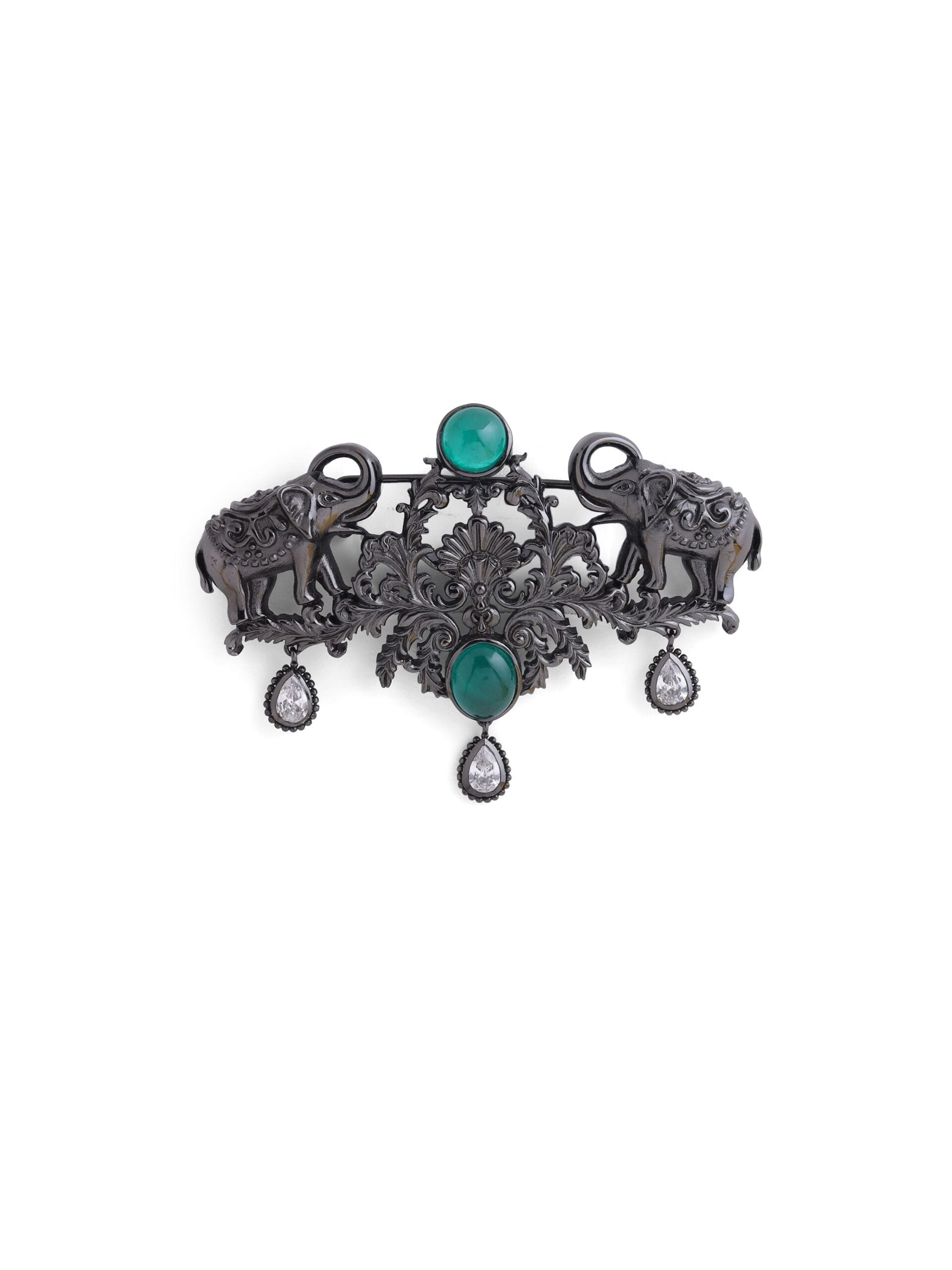 CY Cosa Nostraa Shaahi Haathi Brooch Front 2