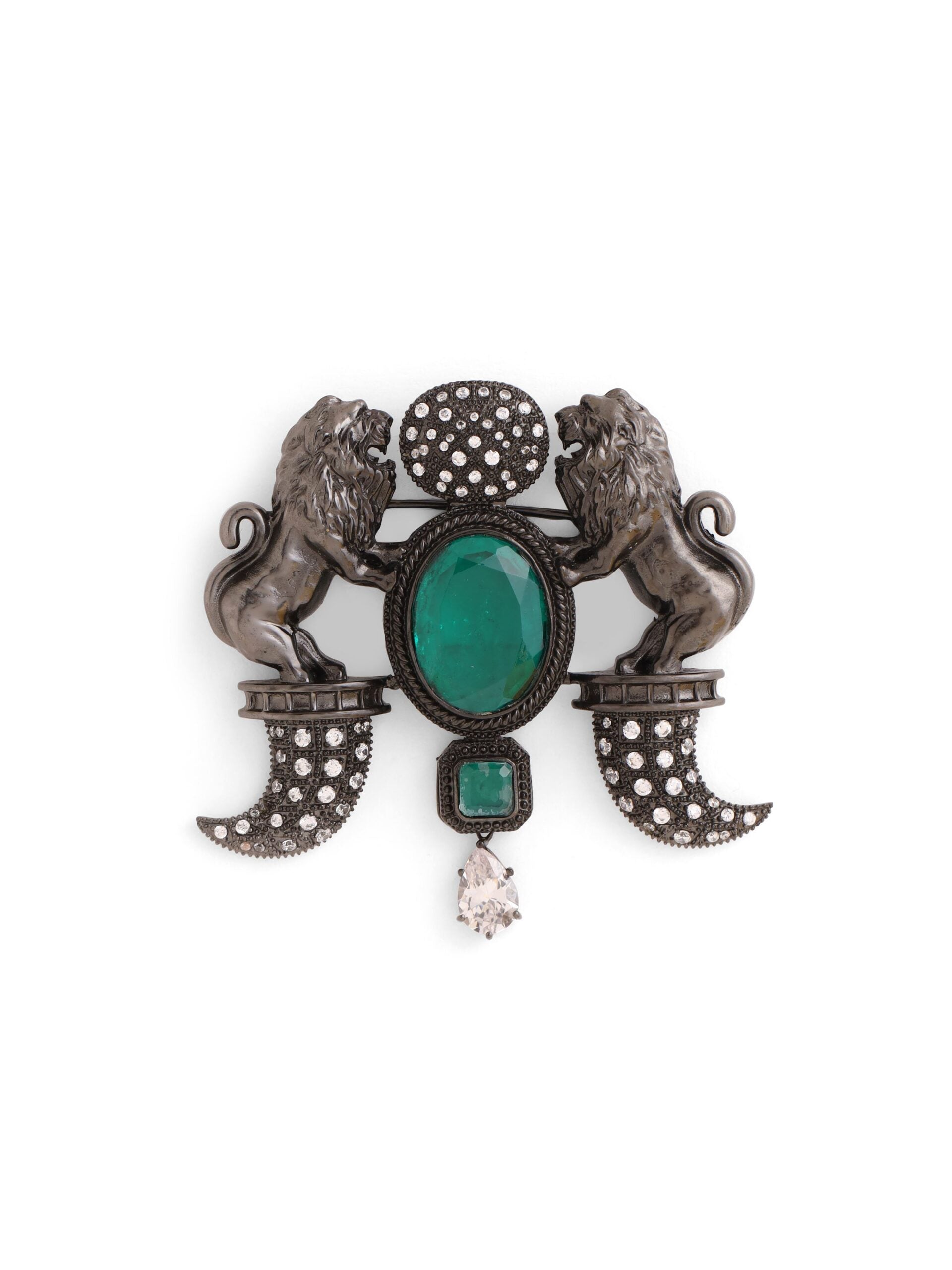 CY Cosa Nostraa Sher-e-Khaas Green Brooch Front 2