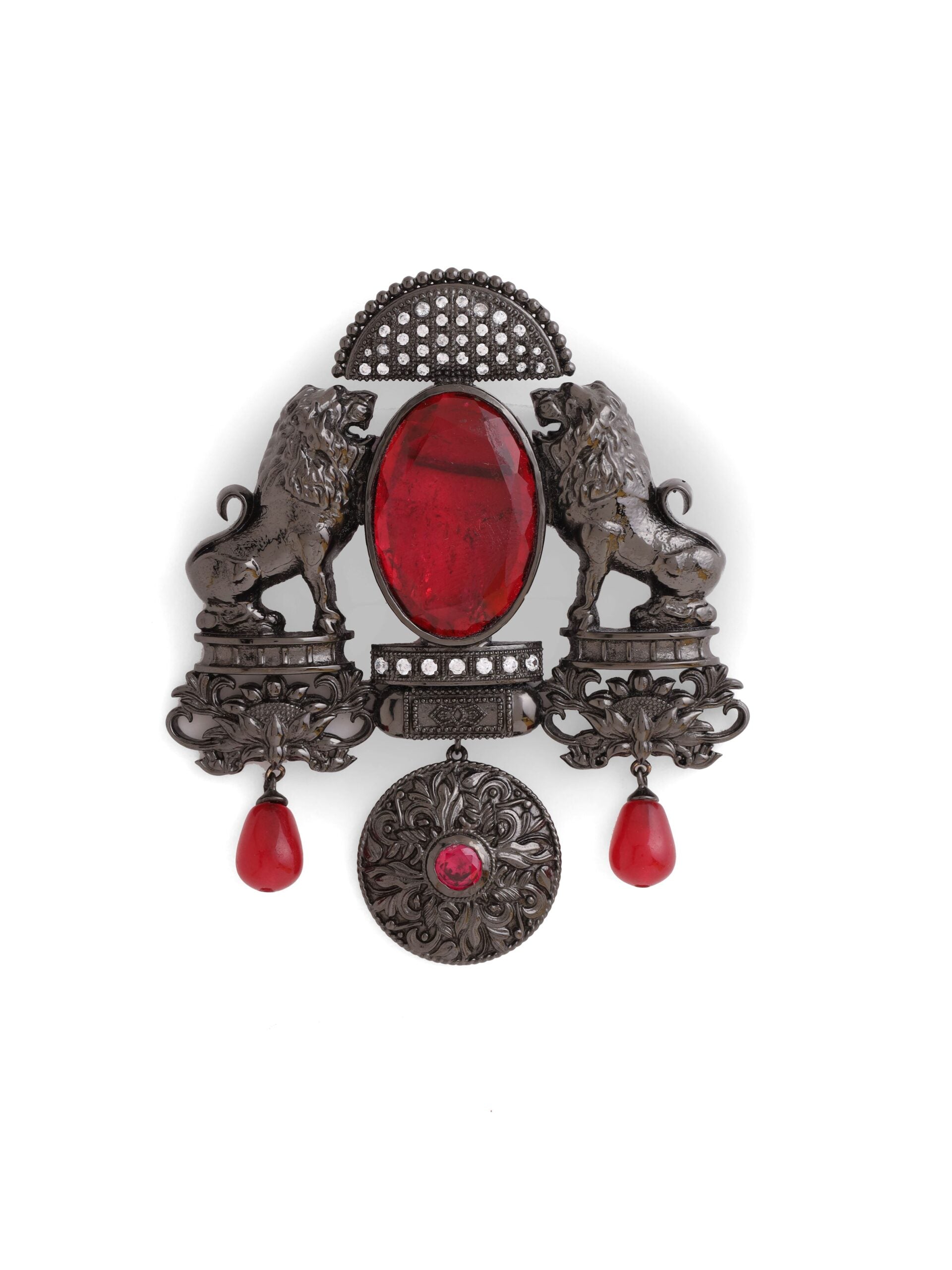 CY Cosa Nostraa Sher-e-Khaas Red Brooch Front 2