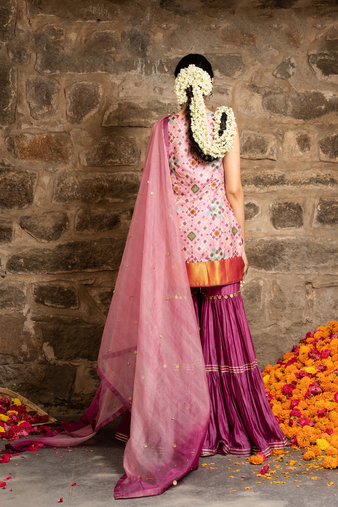 Rukhsaar-Blossom Pink Sharara Set