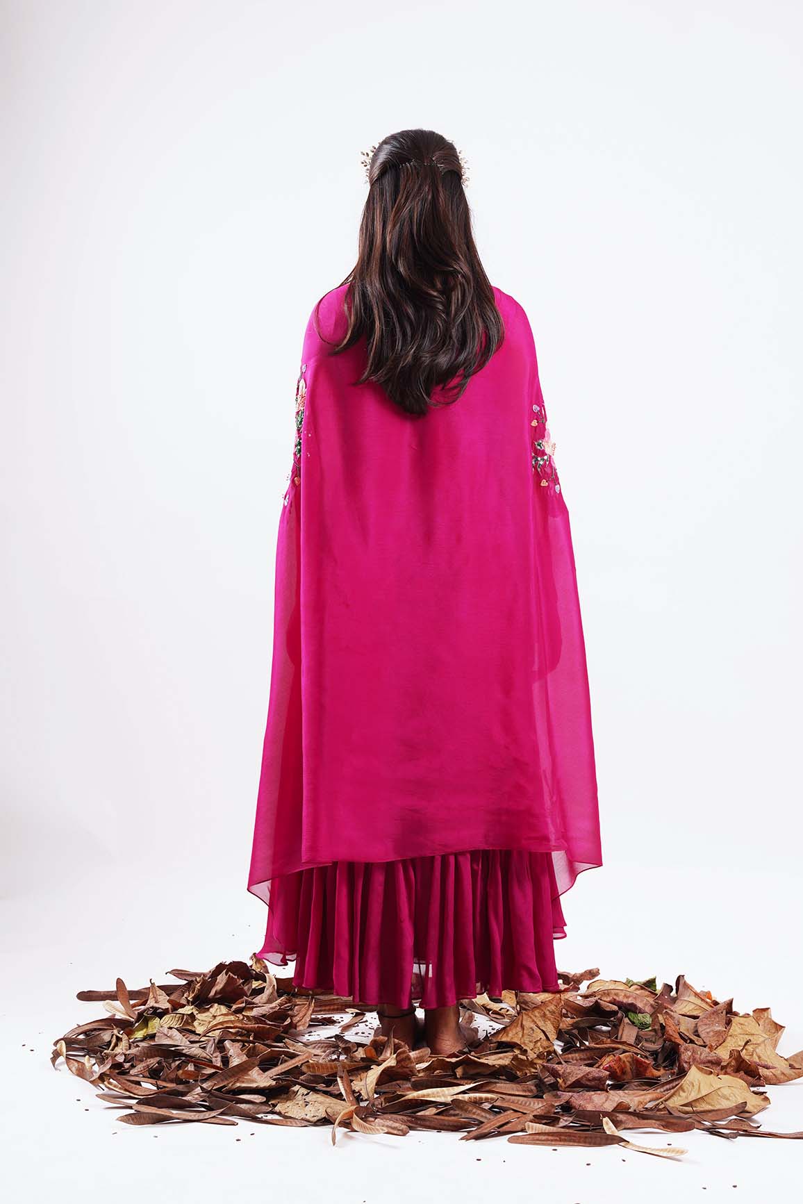 Azelie-Nakshatra Pink Hand Embroidered Kaftan Dress