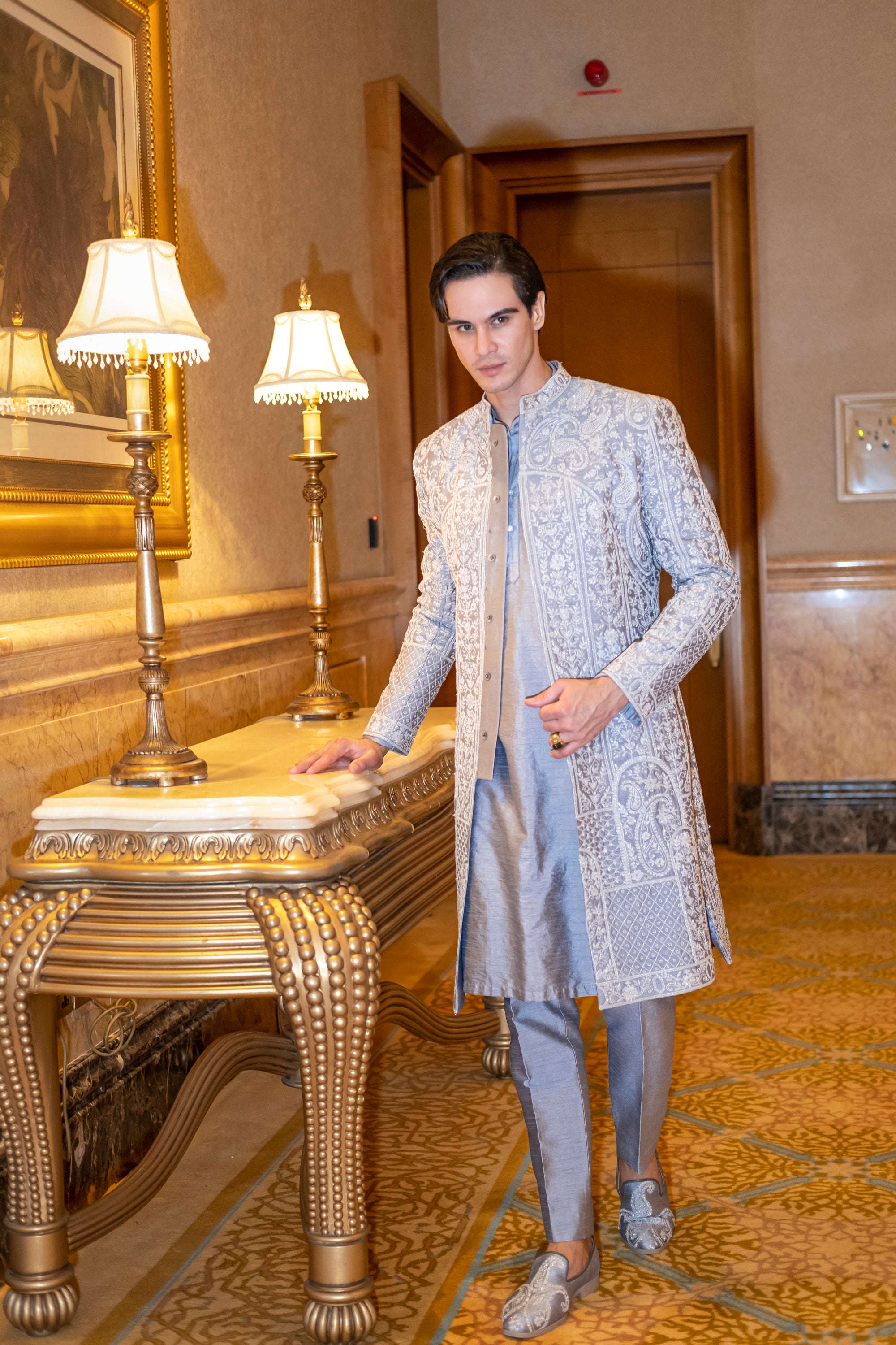 Platinum Prince Sherwani Set