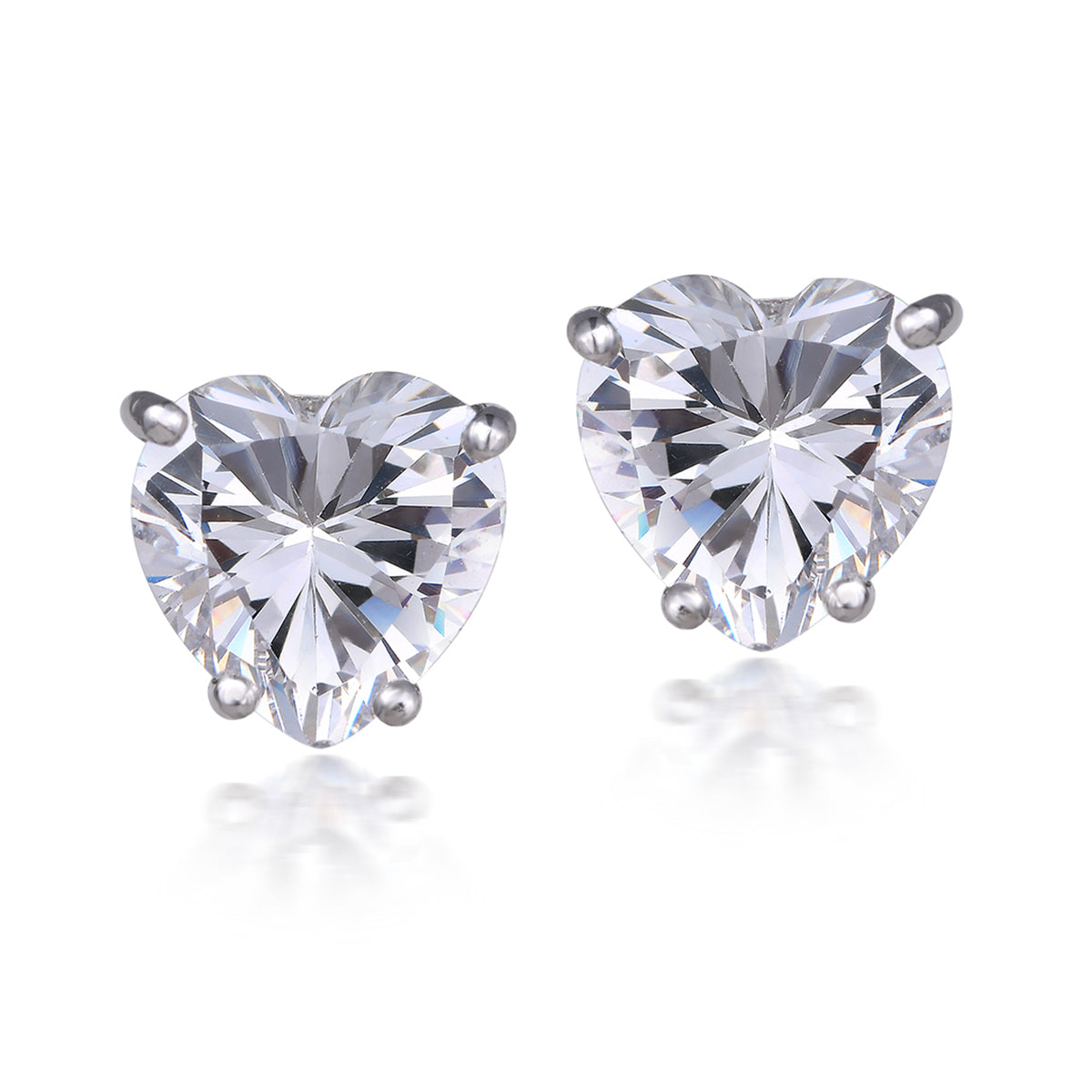 Haeart Shape White Swarovski Zirconia Studs