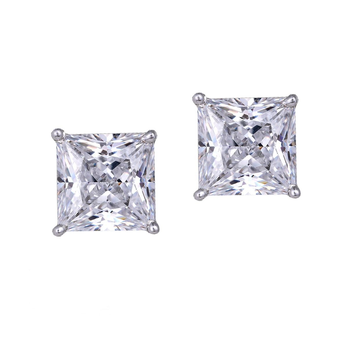 Princess Cut White Swarovski zirconia Studs