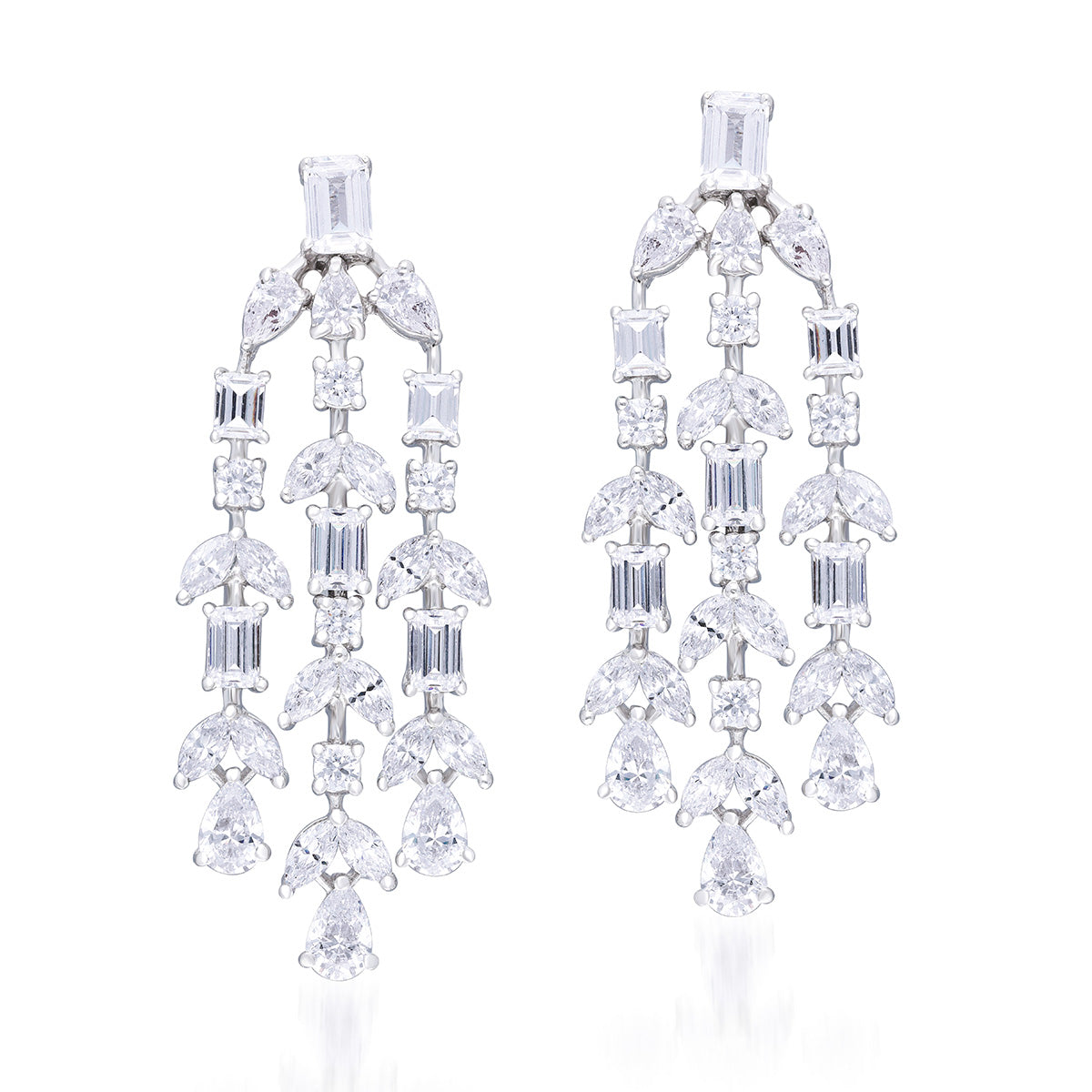 Mix Sahped White Swarovski Zirconia Earrings