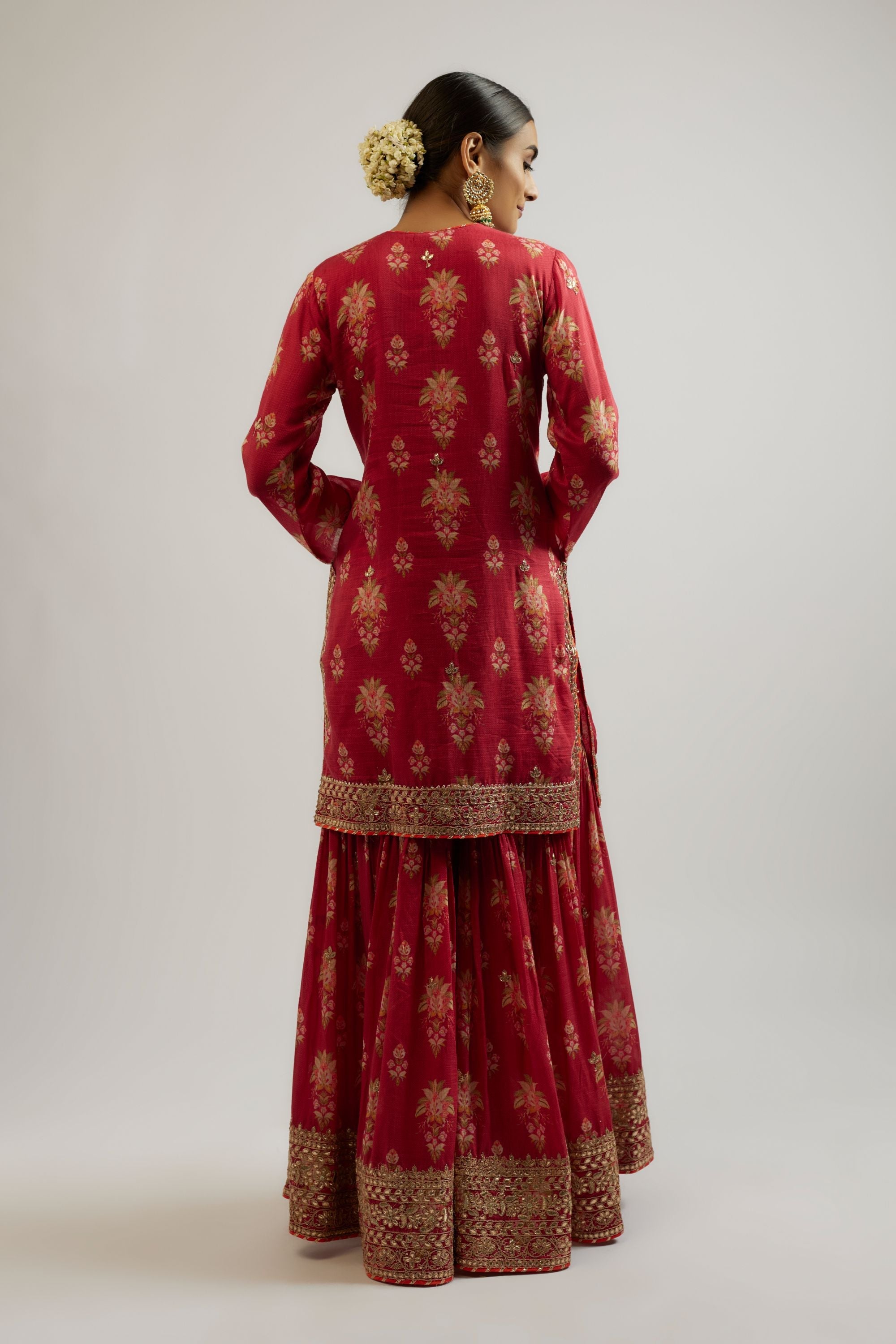 Sadhna Red Sharara Set