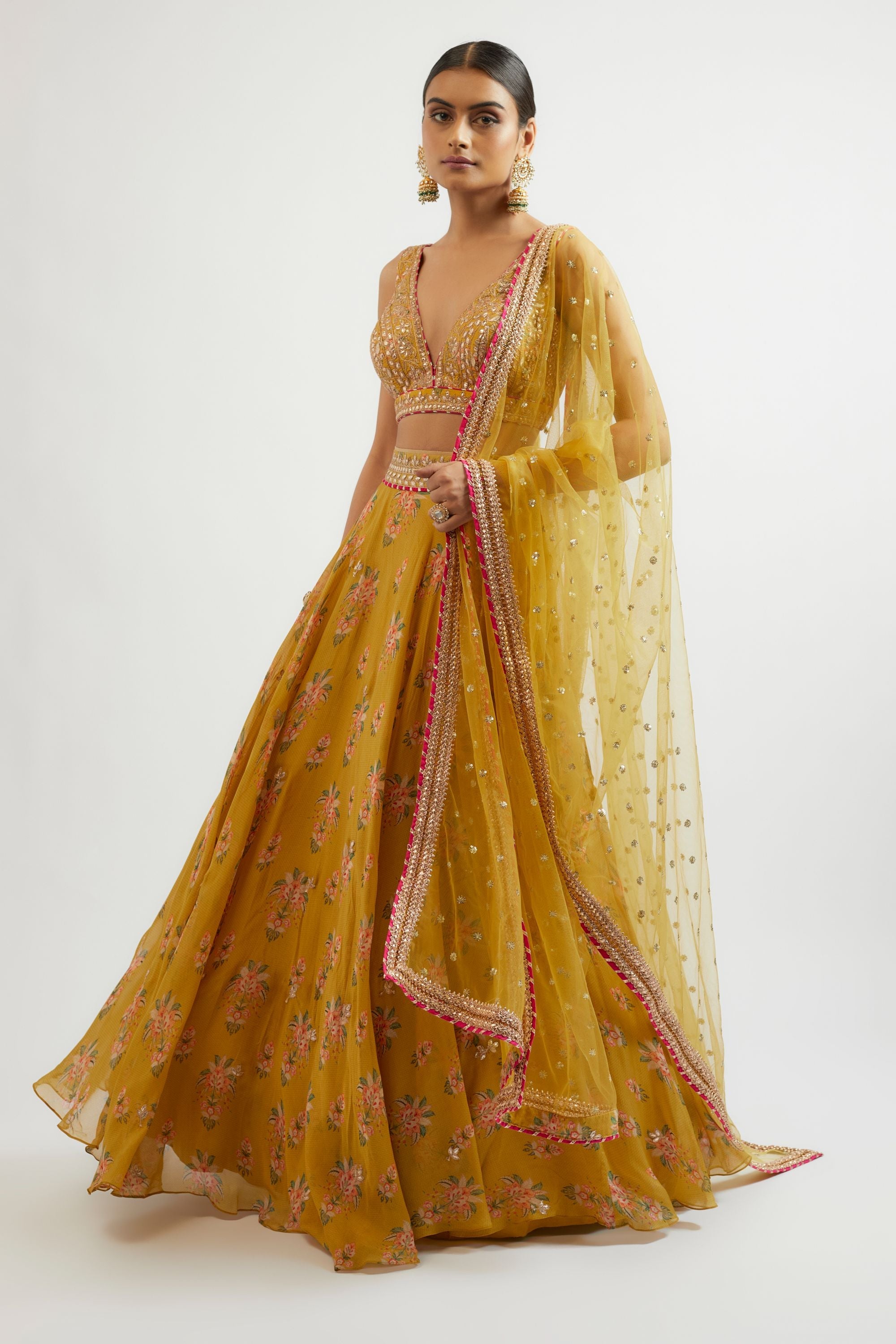 Esha Mustard Lehenga Set