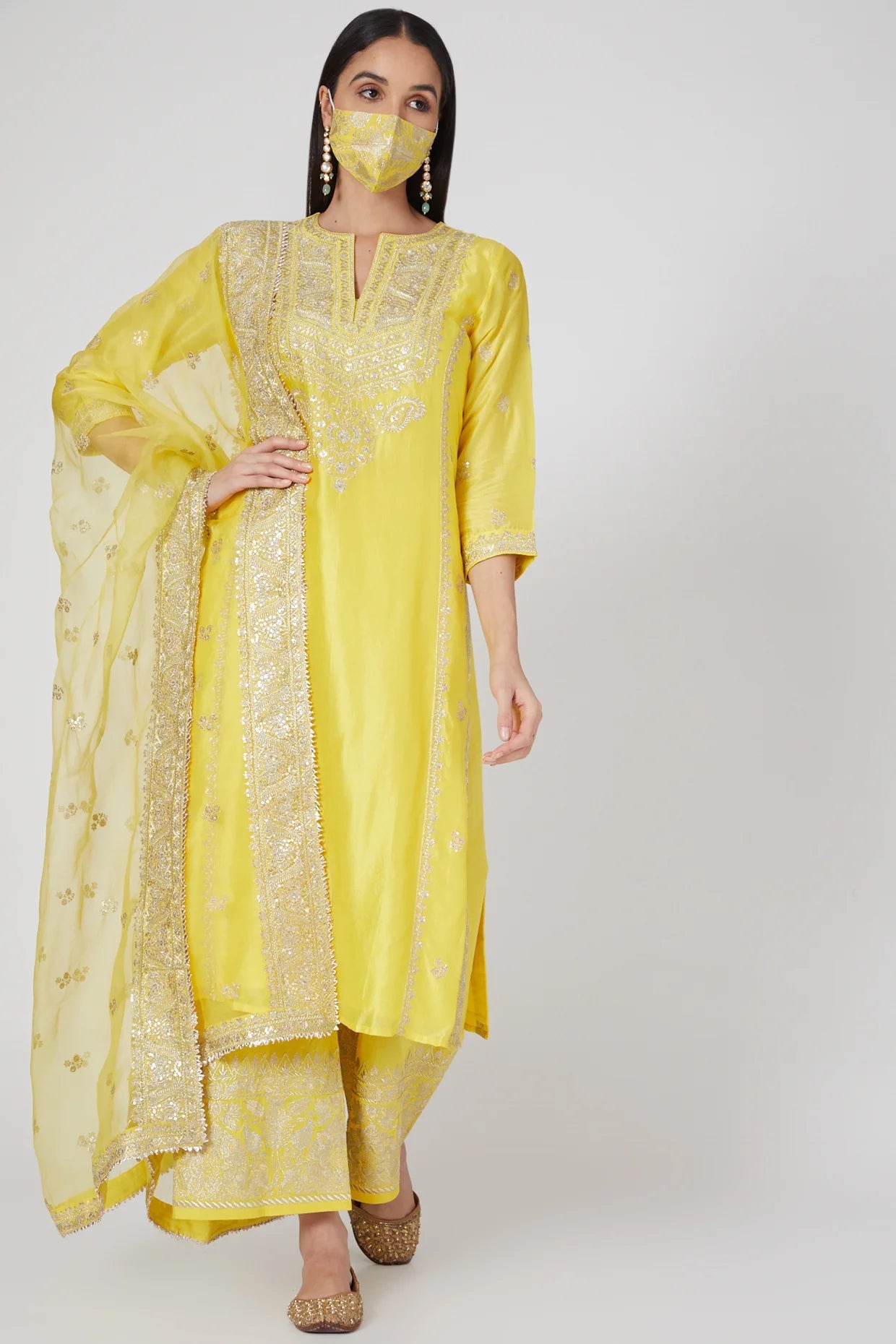 Rati Yellow Palazzo Set