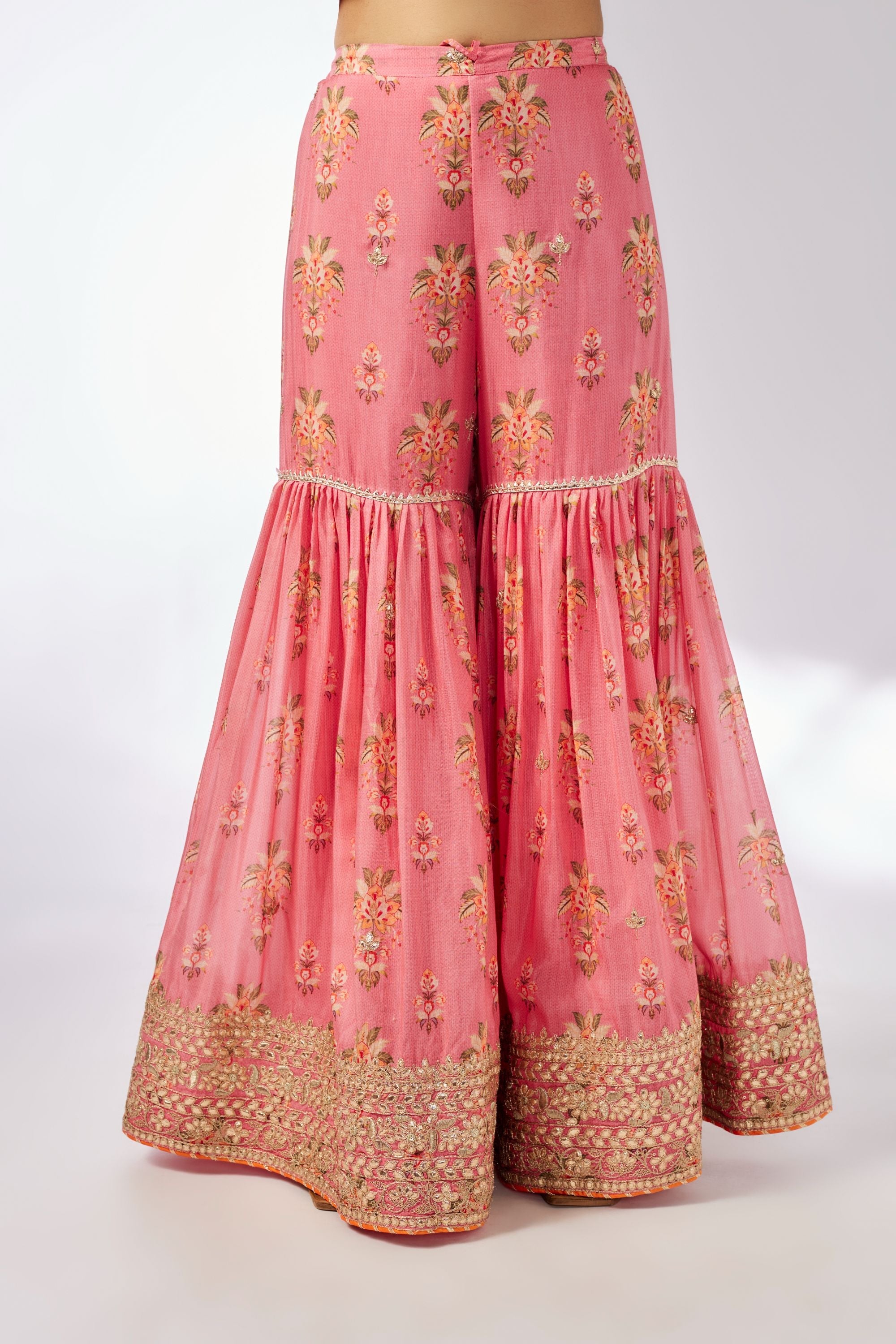 Driti Sleeveless Pink Sharara Set