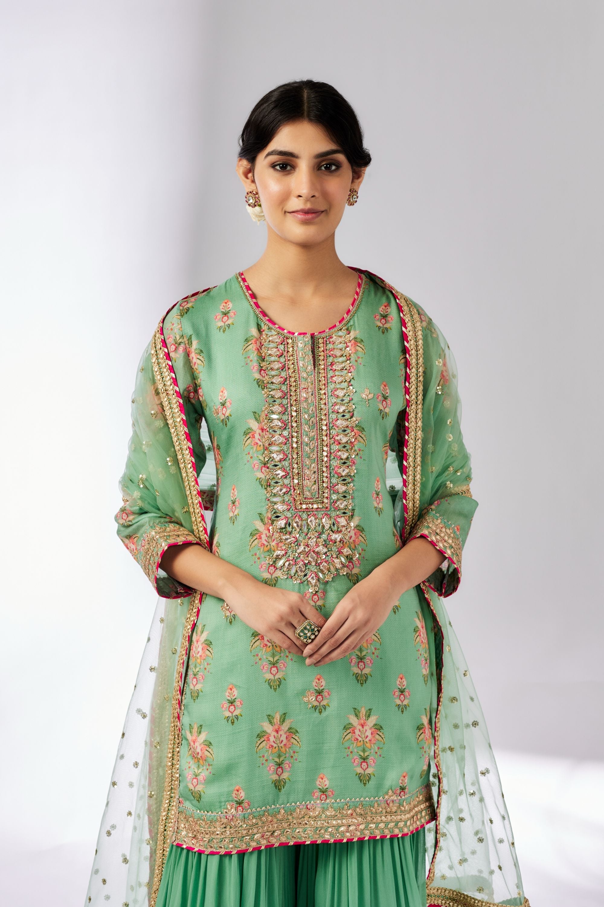 Aditi Mint Sharara Set