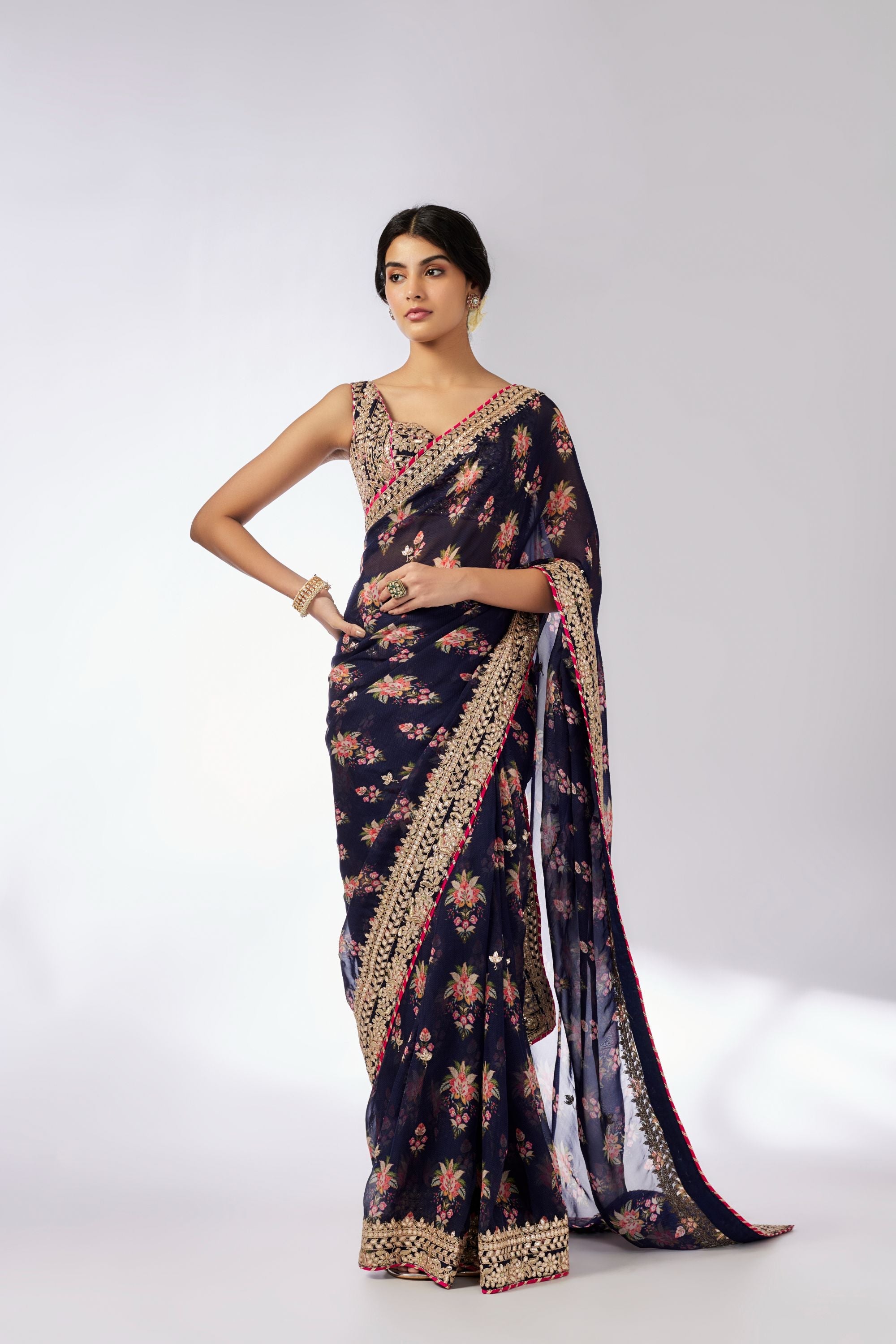 Masoom Navy Saree Set